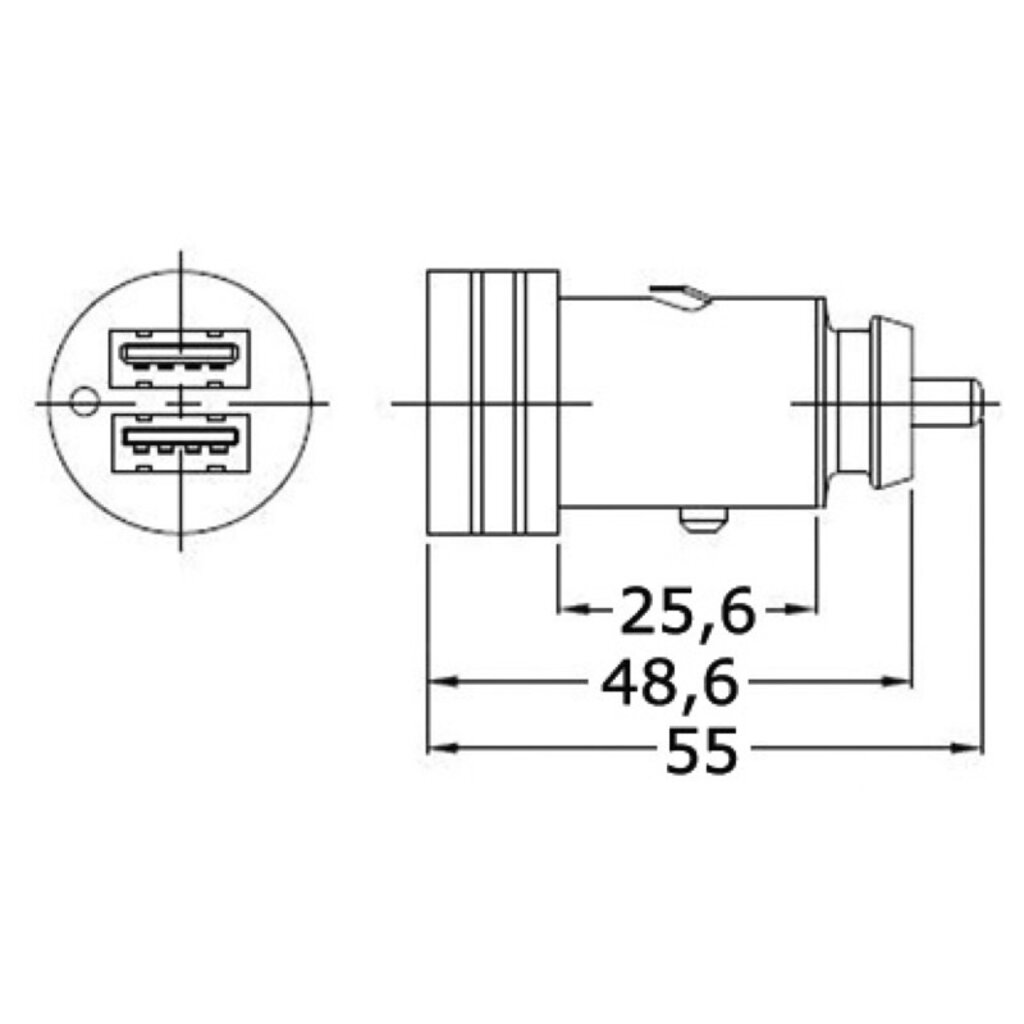 USB Stekker LED type A + C