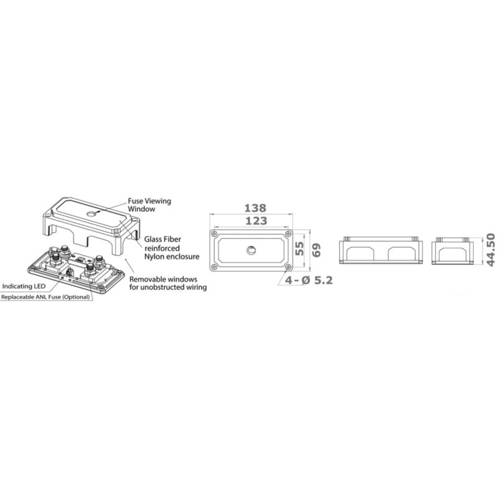 Osculati Enkele ANL Zekeringhouder LED-indicator