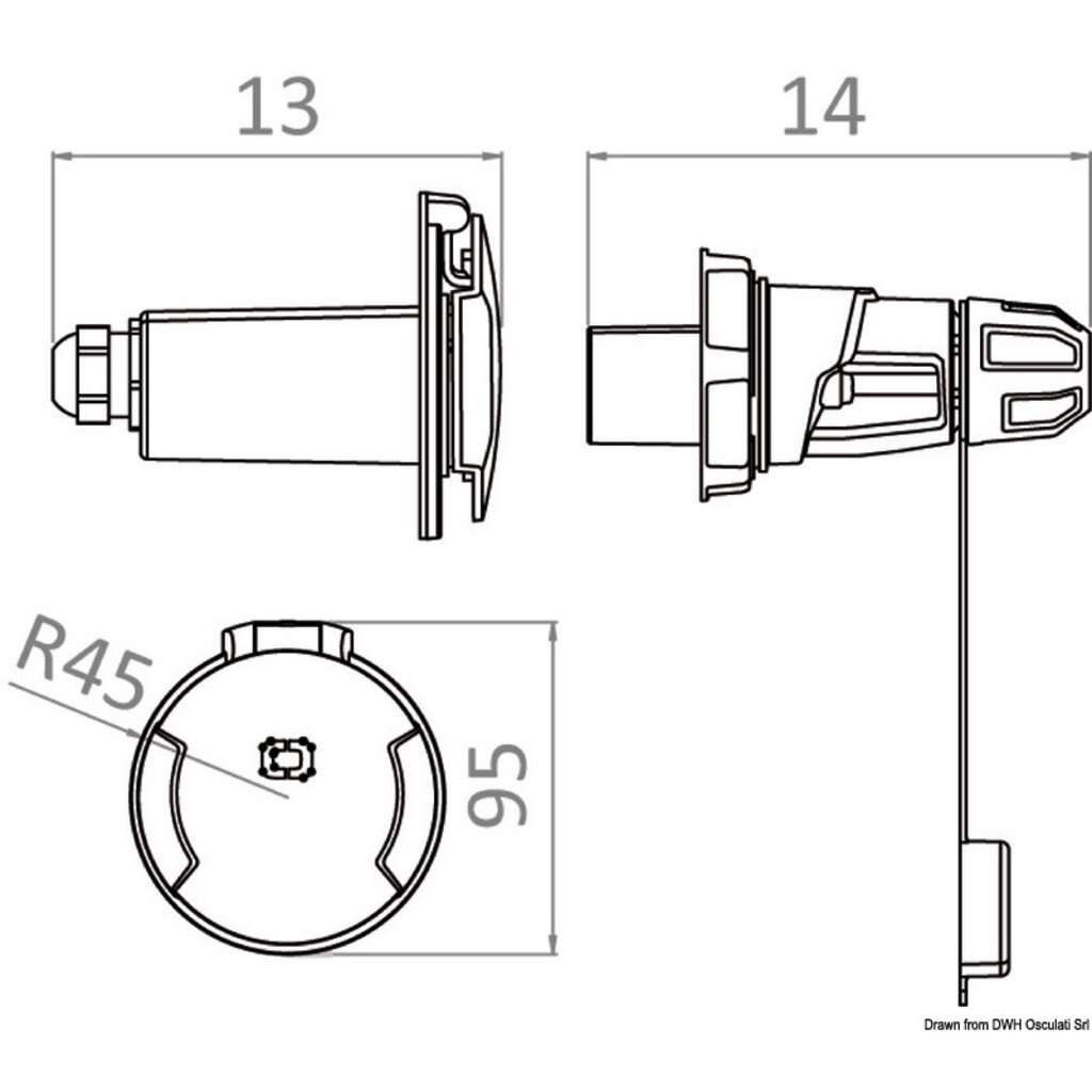 Walstroom stopcontact 16A RVS
