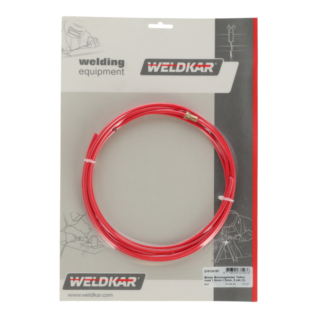 Weldkar Binnengeleider Teflon rood 1.0mm-1.2mm, 3 mtr (1)