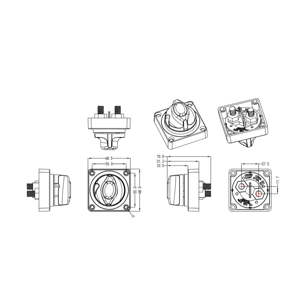 VTB Power batterijschakelaar 12V 275A