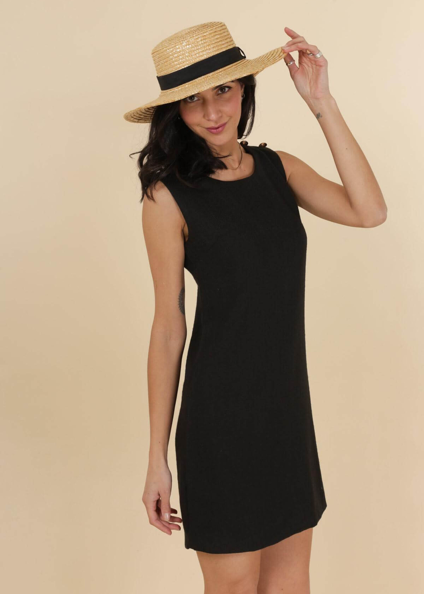 ROBE COCO SANS MANCHES BOUTONS DORES