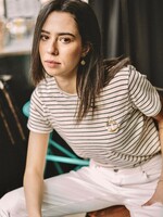 JUBYLEE Gestreept T-shirt Wit en Zwart - Firouz