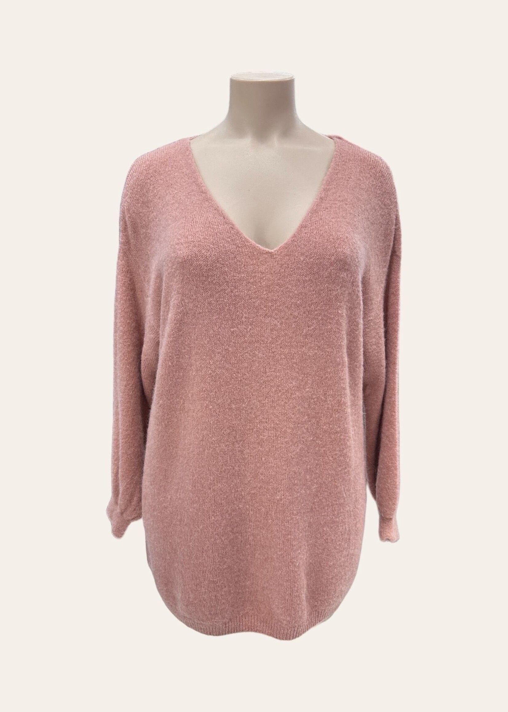 PULL COL V BABY ALPAGA LONGUE MANCHES - OVERSIZE 42/50