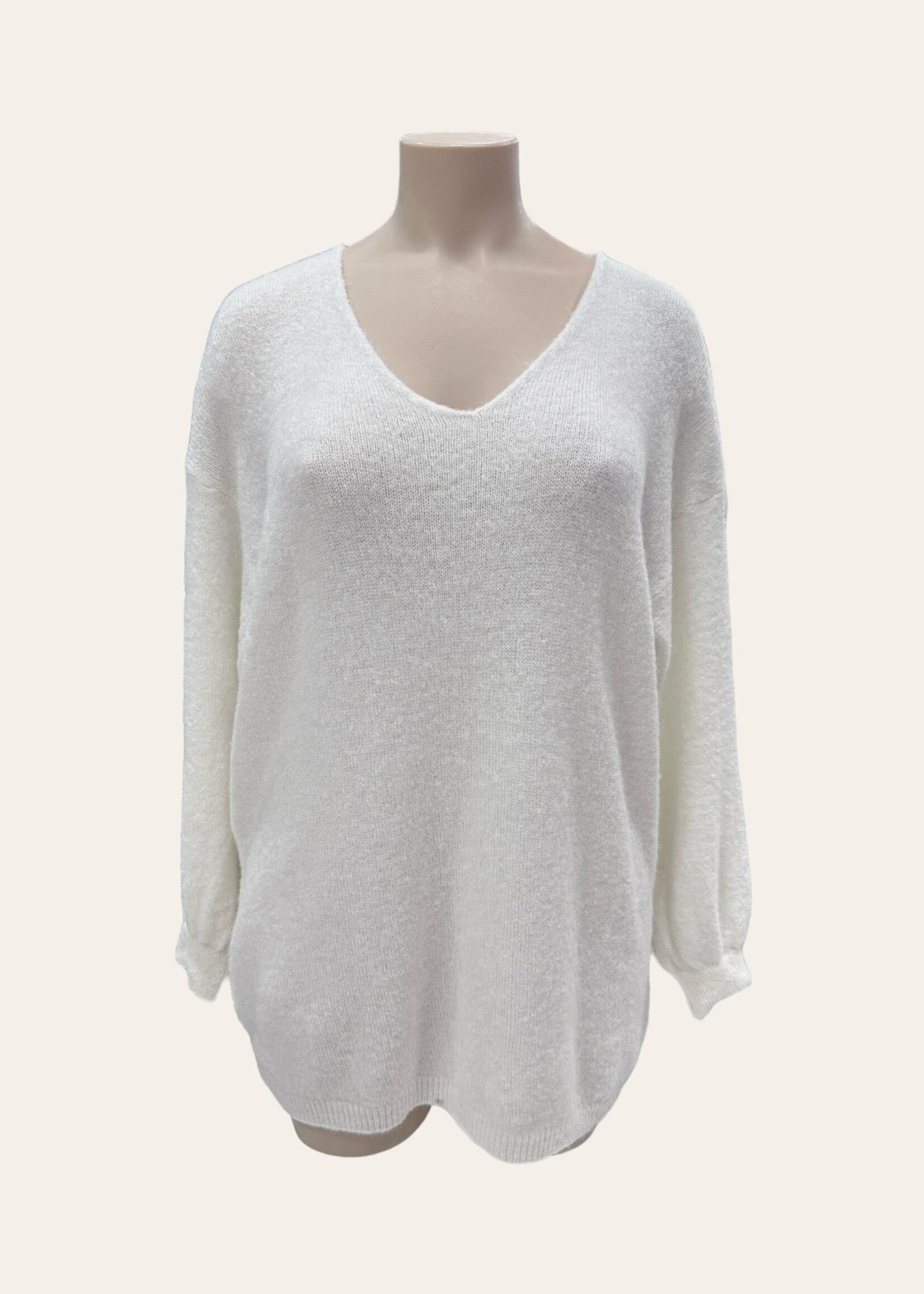 PULL COL V BABY ALPAGA LONGUE MANCHES - OVERSIZE 42/50