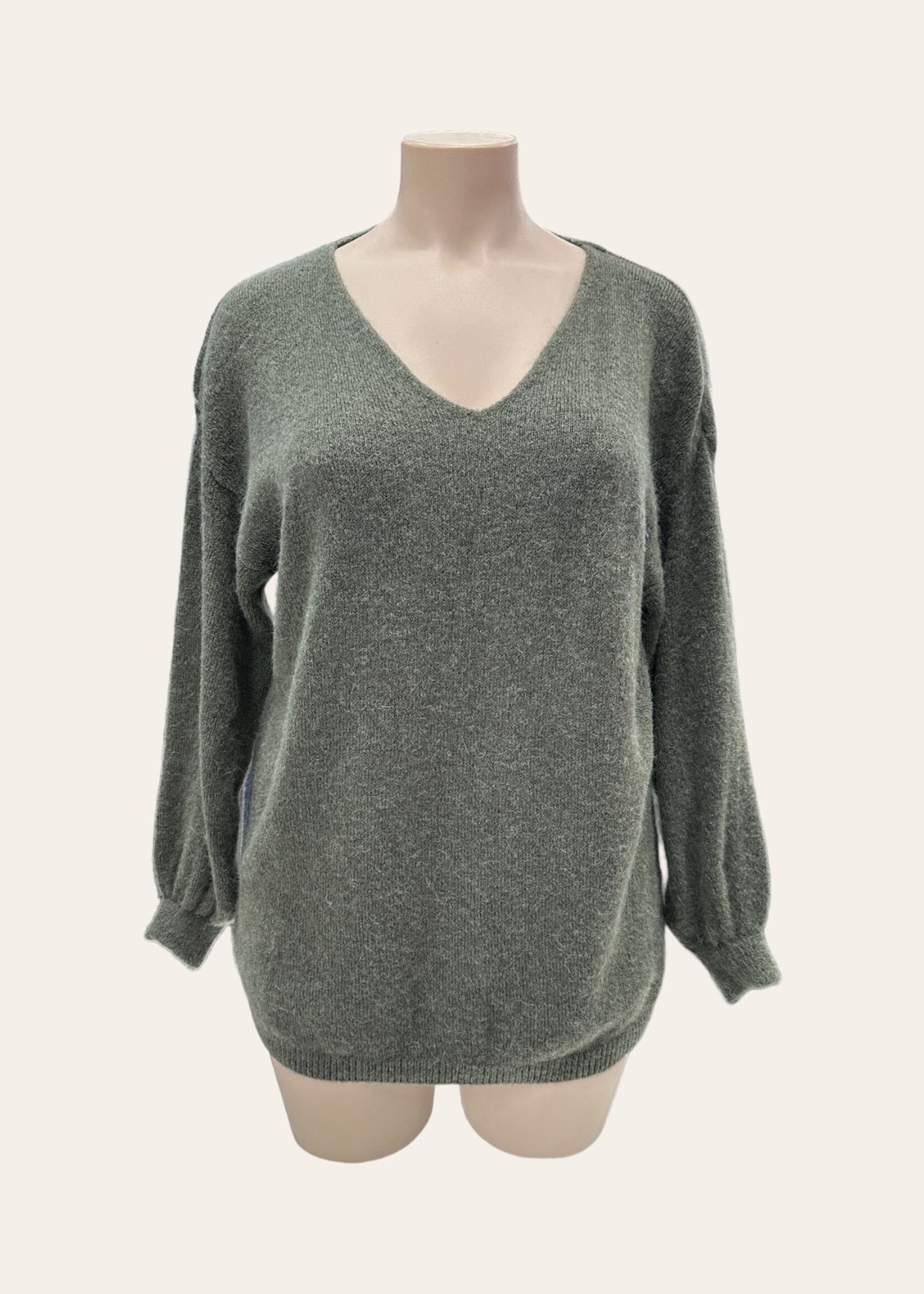 PULL COL V BABY ALPAGA LONGUE MANCHES - OVERSIZE 42/50
