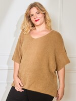 PULL COL V BABY ALPAGA COURTES MANCHES - OVERSIZE 42/50