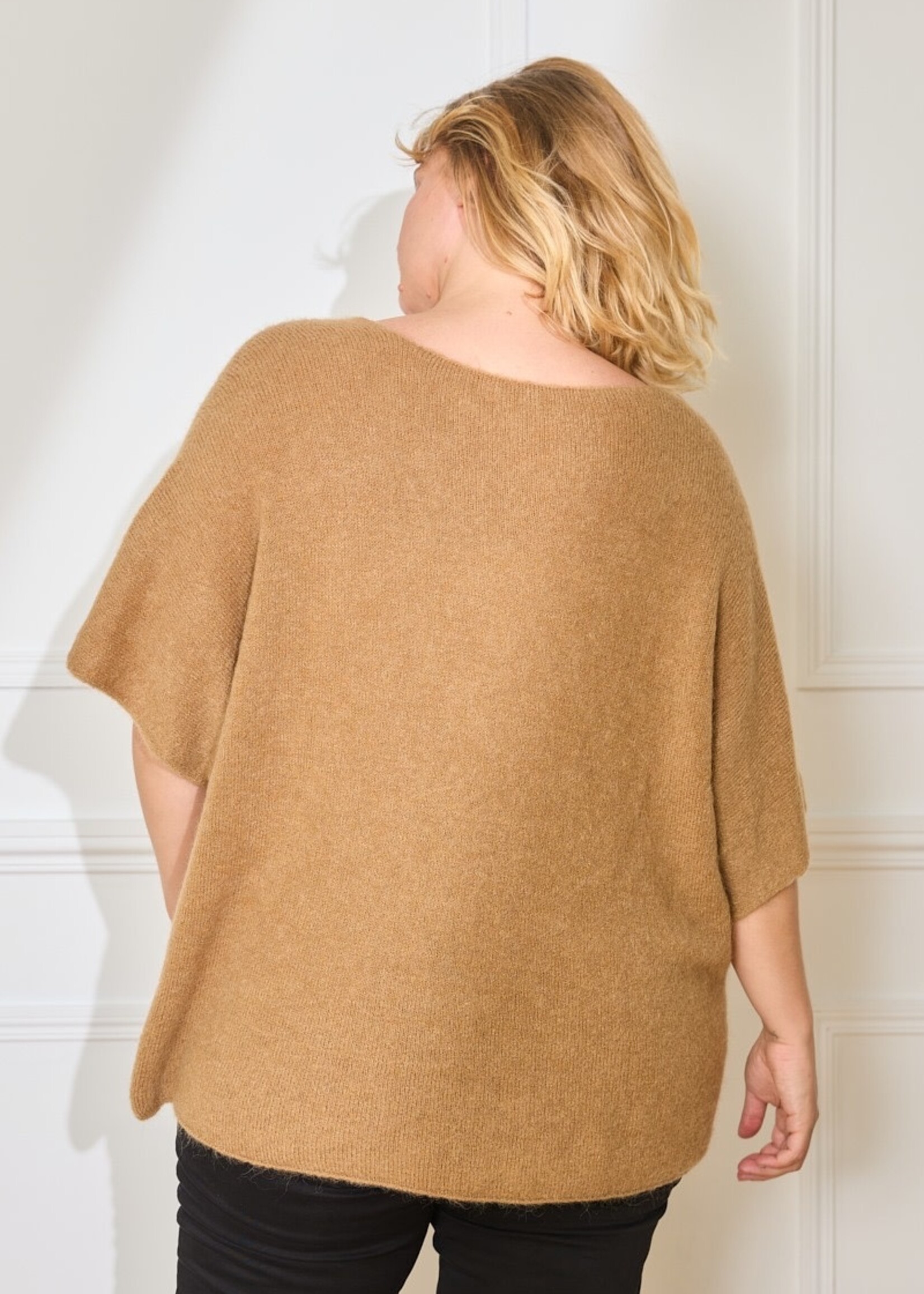 PULL COL V BABY ALPAGA COURTES MANCHES - OVERSIZE 42/50