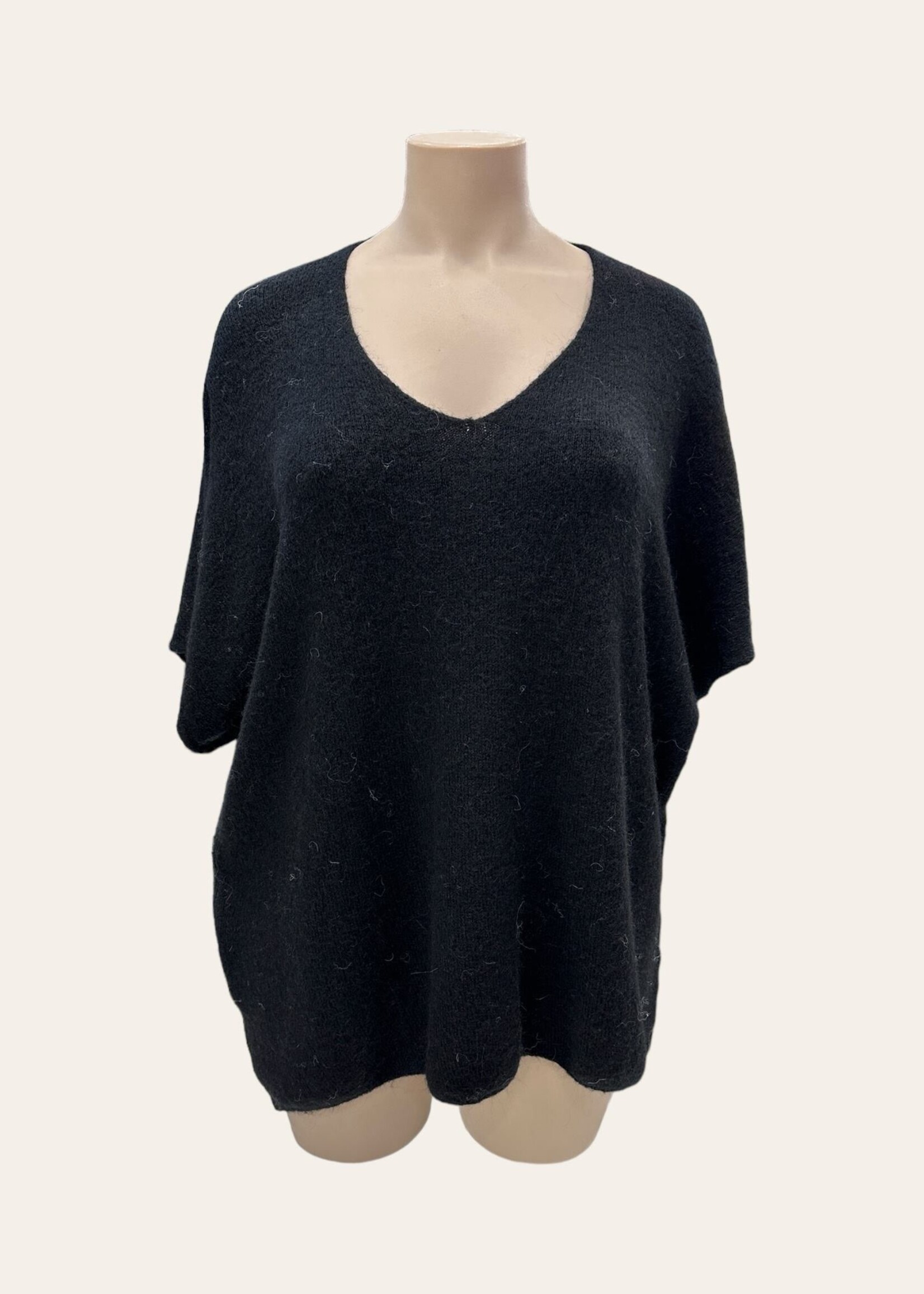 PULL COL V BABY ALPAGA COURTES MANCHES - OVERSIZE 42/50