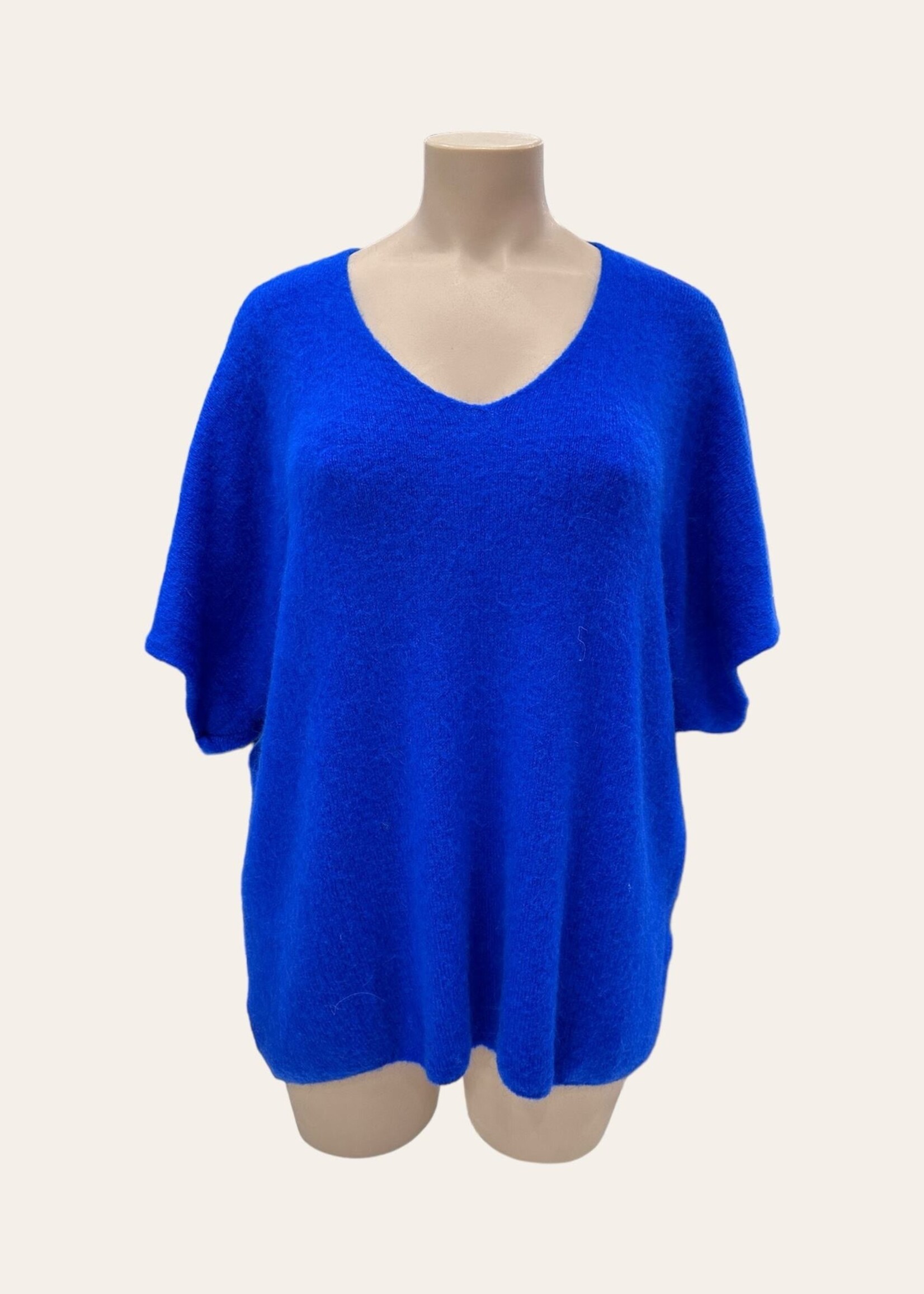 PULL COL V BABY ALPAGA COURTES MANCHES - OVERSIZE 42/50