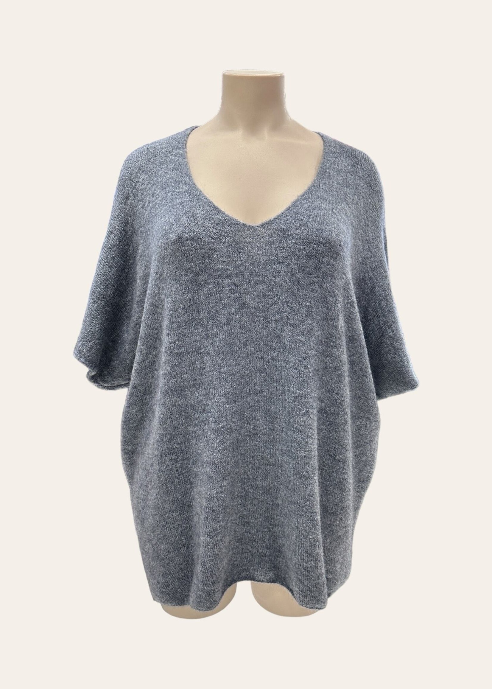 PULL COL V BABY ALPAGA COURTES MANCHES - OVERSIZE 42/50