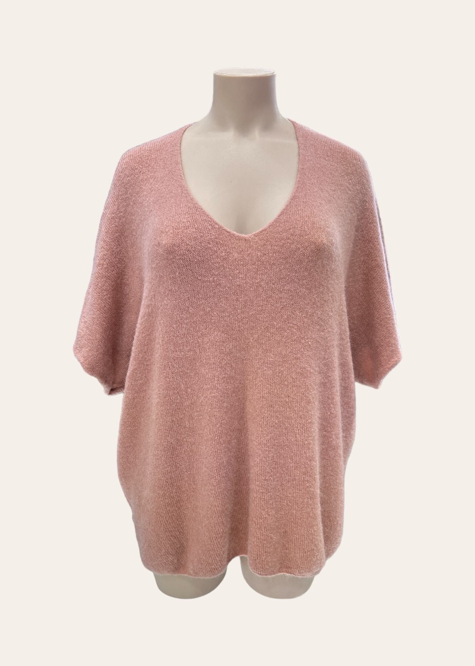 PULL COL V BABY ALPAGA LONGUE MANCHES - OVERSIZE 42/50