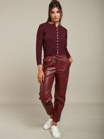 TOXIK3 PANTALON SIMILI CUIR BORDEAUX TAILLE S/36 - DEX