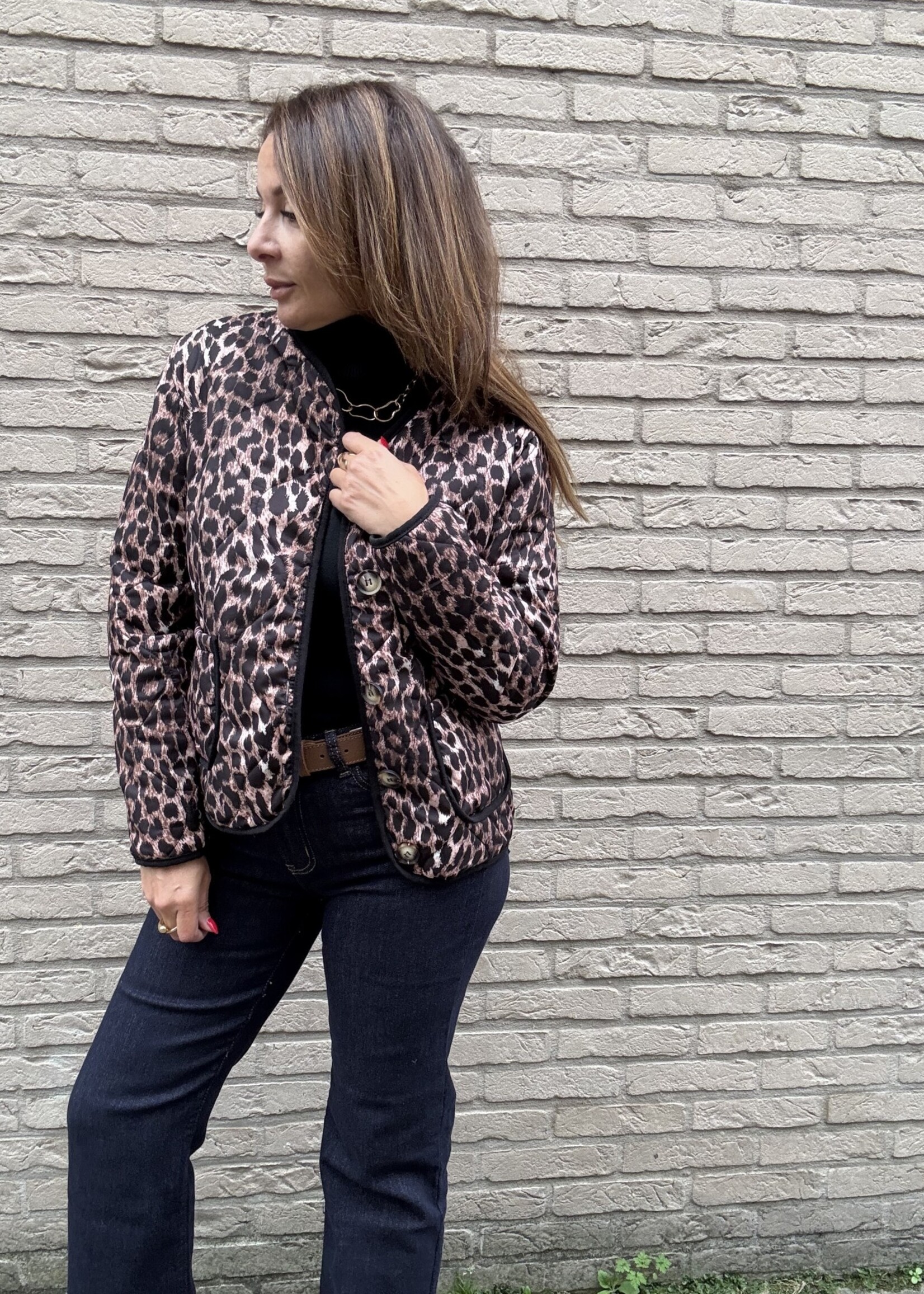 VESTE LEOPARD TAUPE