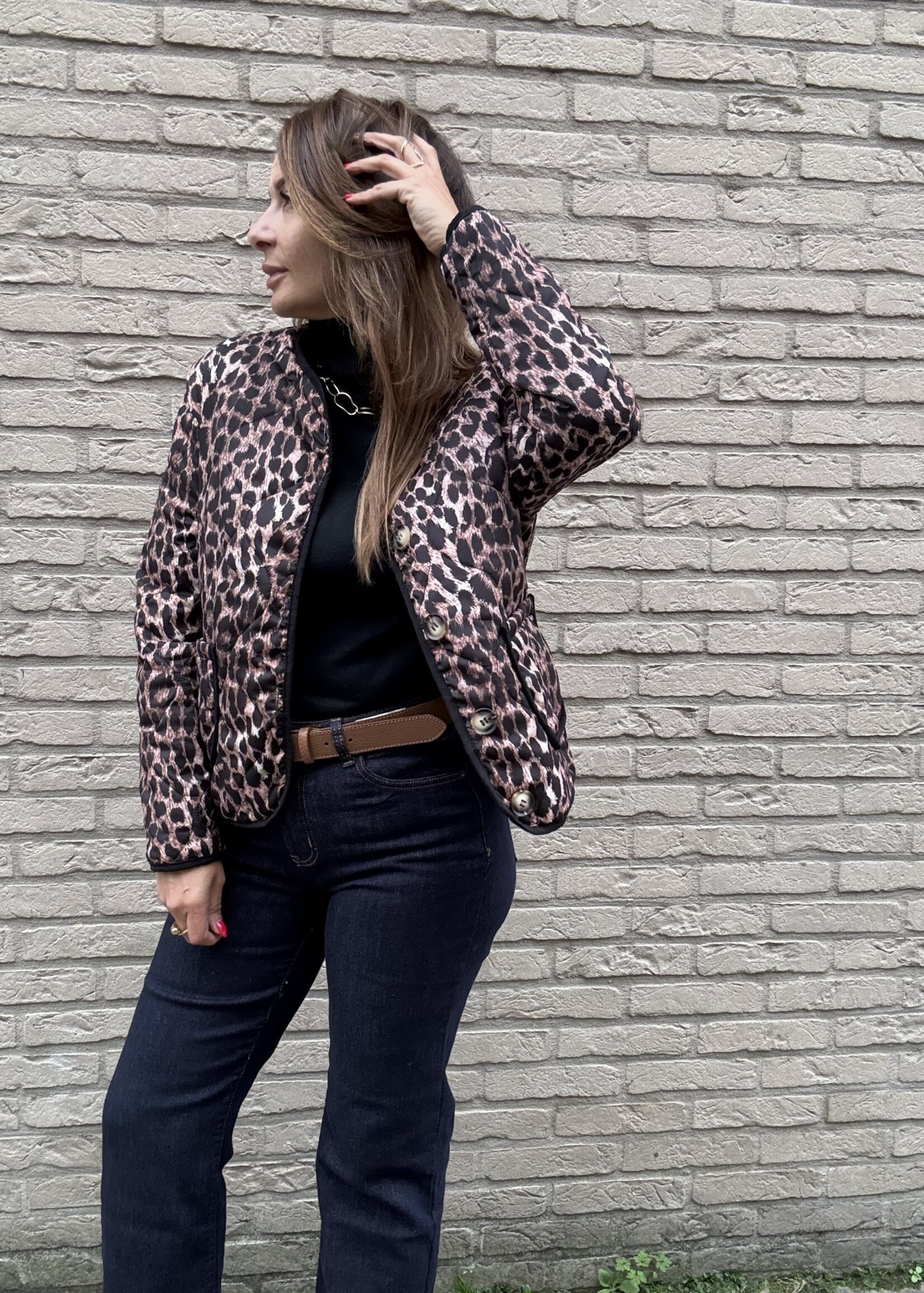 VESTE LEOPARD TAUPE