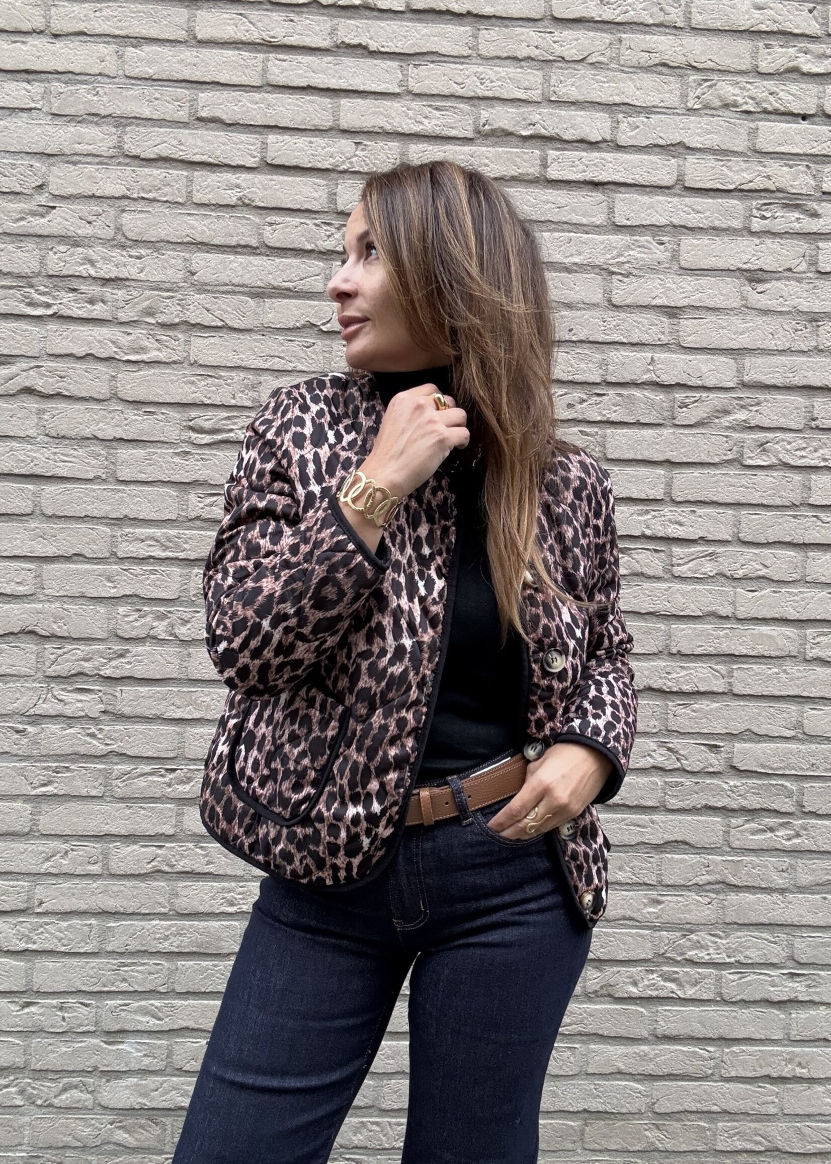 VESTE LEOPARD TAUPE
