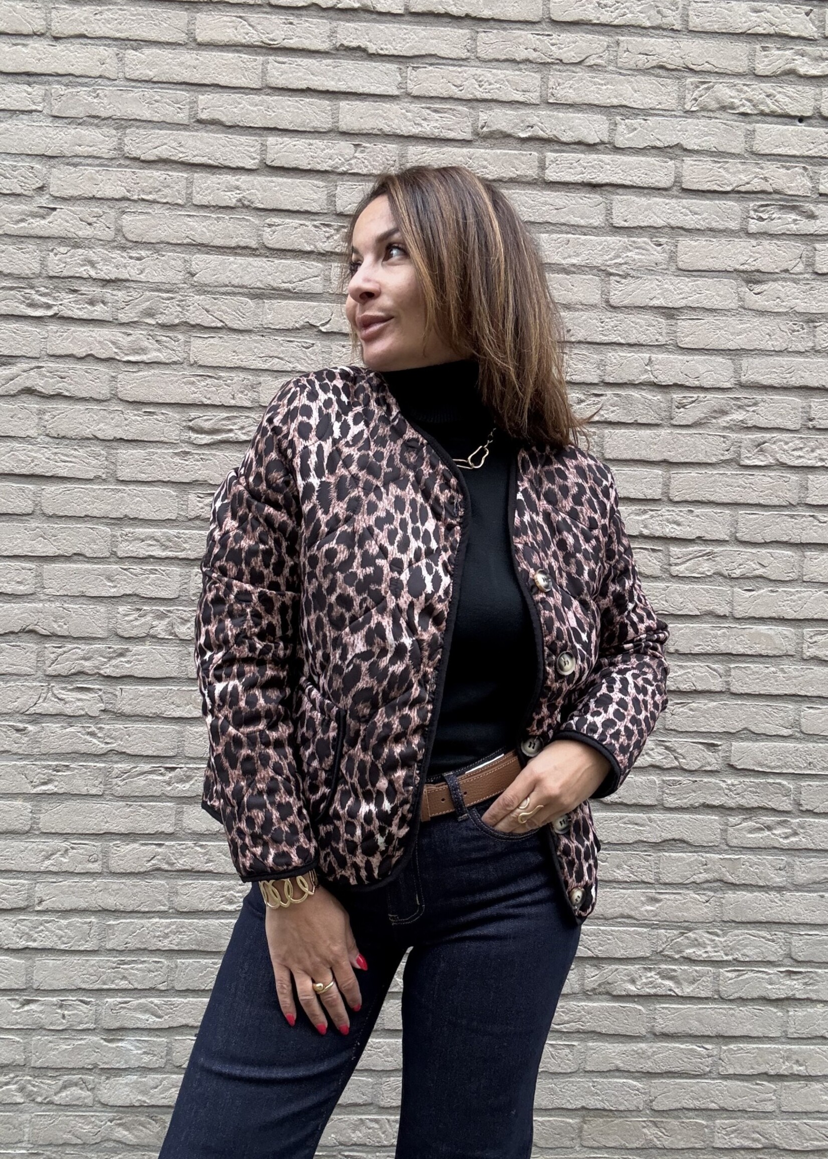 VESTE LEOPARD TAUPE