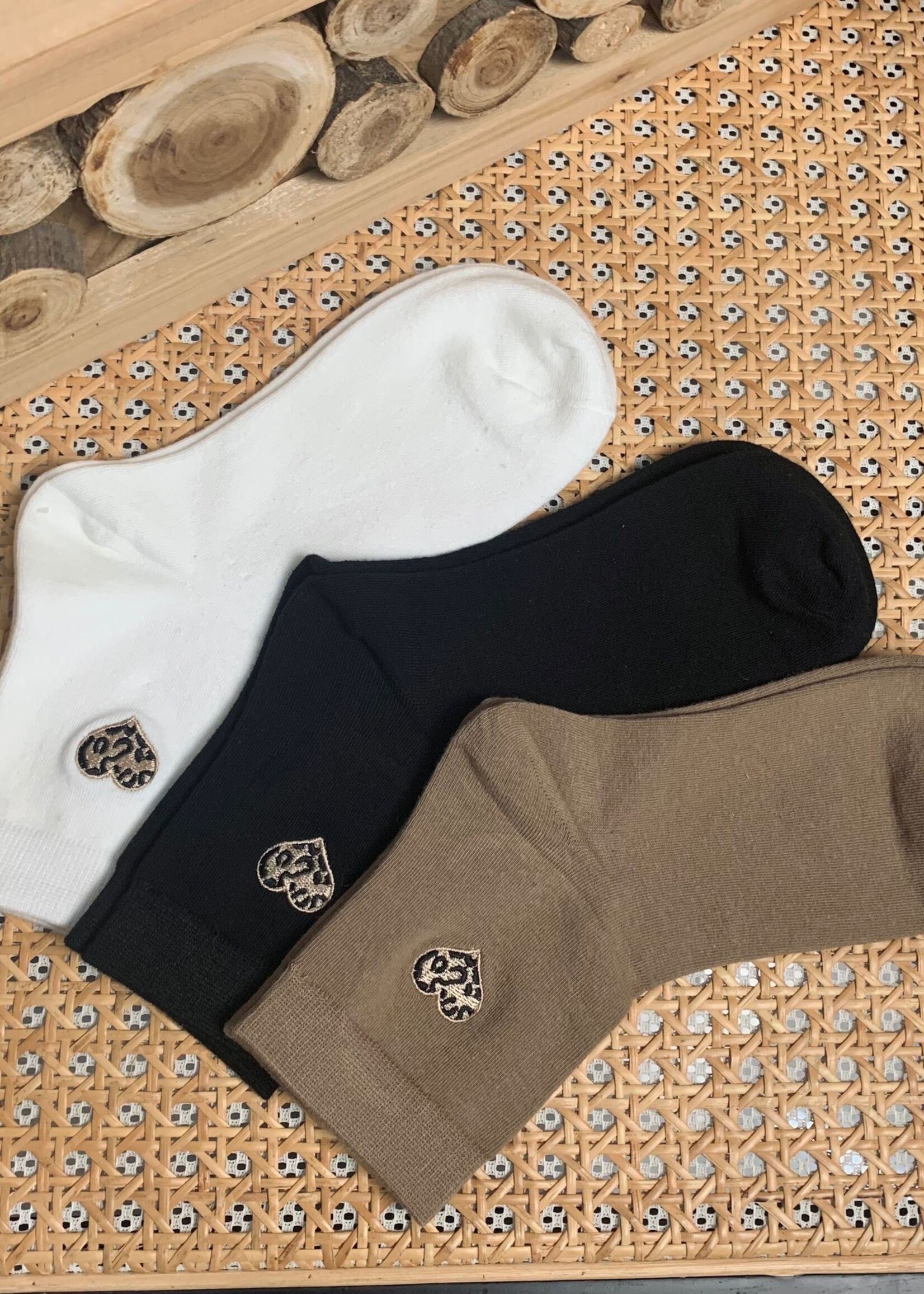 CHAUSSETTES COEUR LEO - NOIR - ONE SIZE