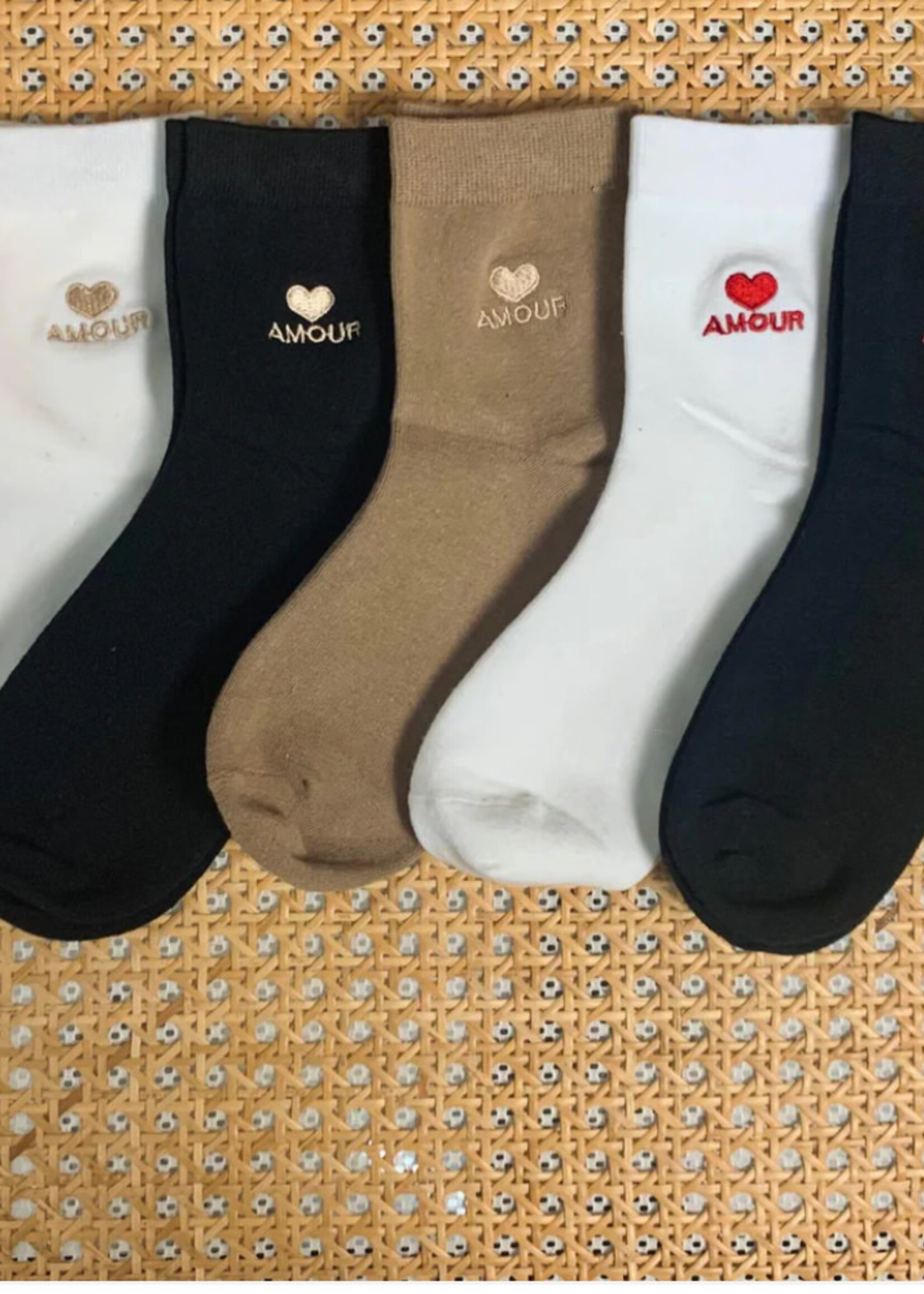 JUBYLEE CHAUSSETTES BRODERIE  AMOUR COEUR-BEA