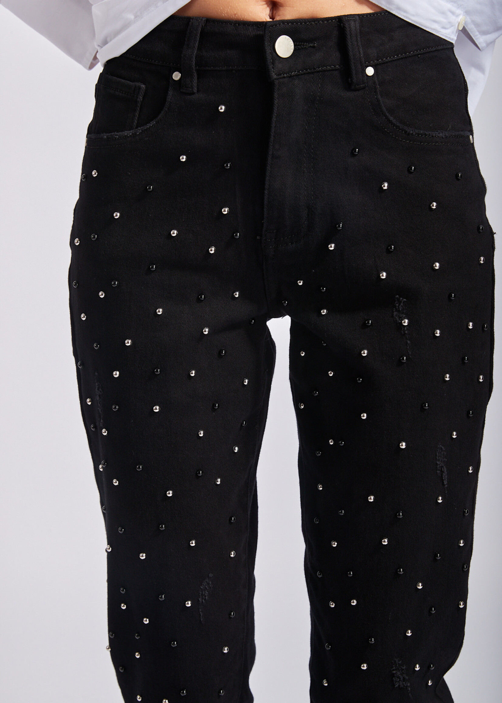 TOXIK3 JEAN MOM PERLES - SKY