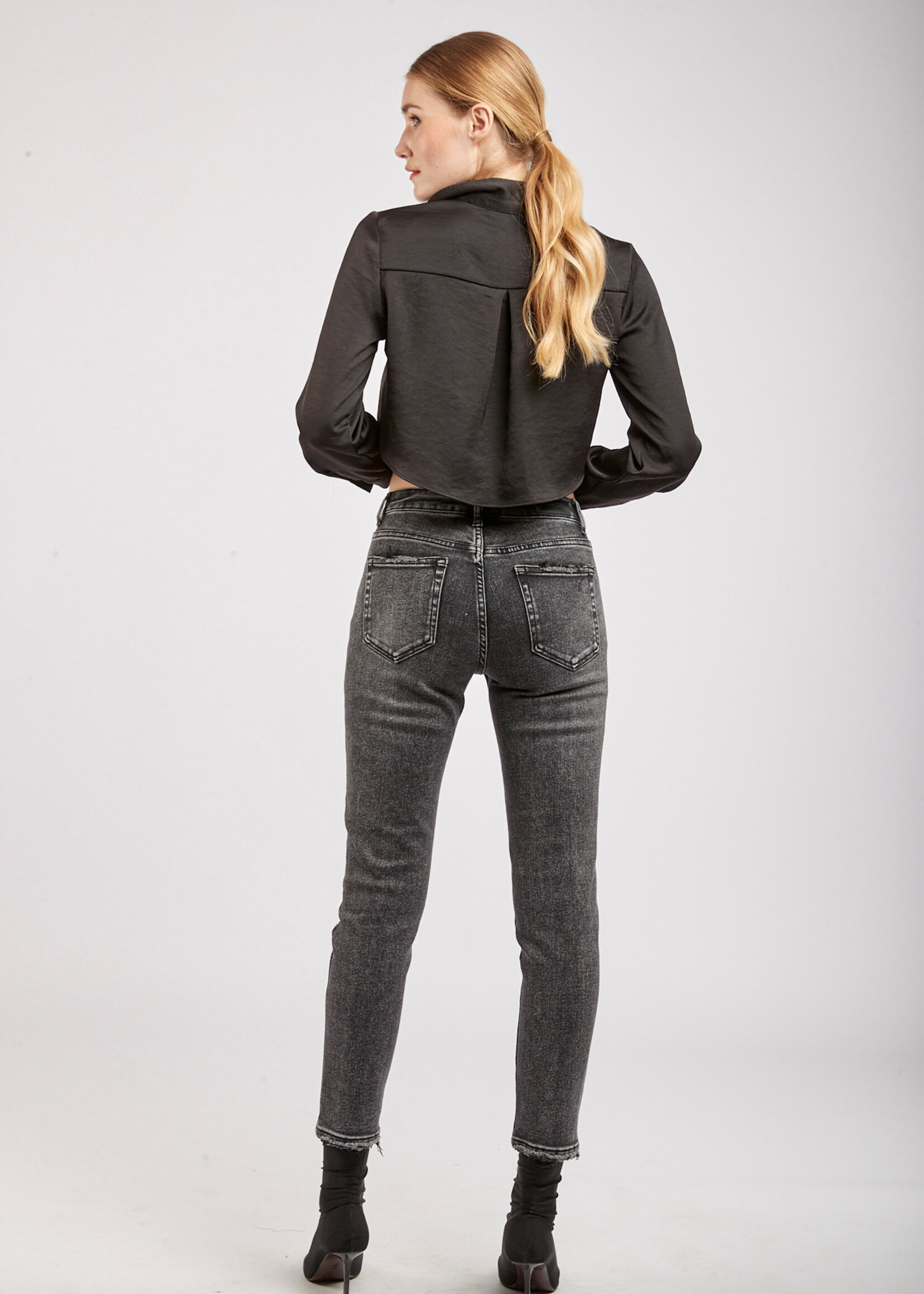 TOXIK3 VERVAAGDE JEANS MET STRASS ZIJDETAIL - BRIS
