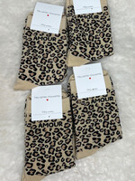 CHAUSSETTES LEOPARD BEIGE - ONE SIZE