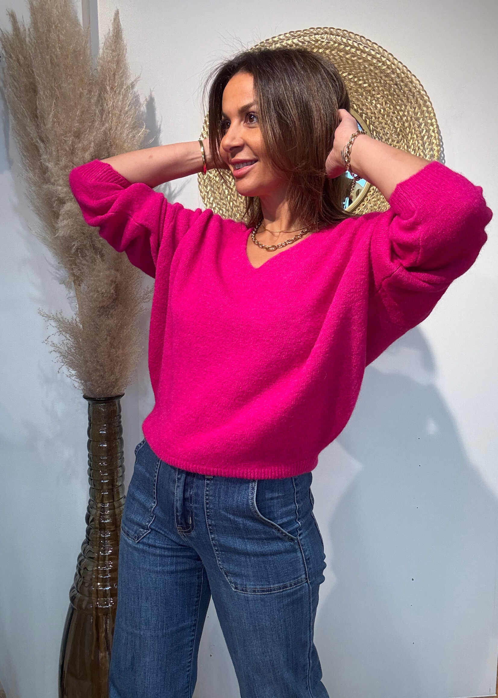 V-Hals Alpaca Trui - Zacht en Elegant