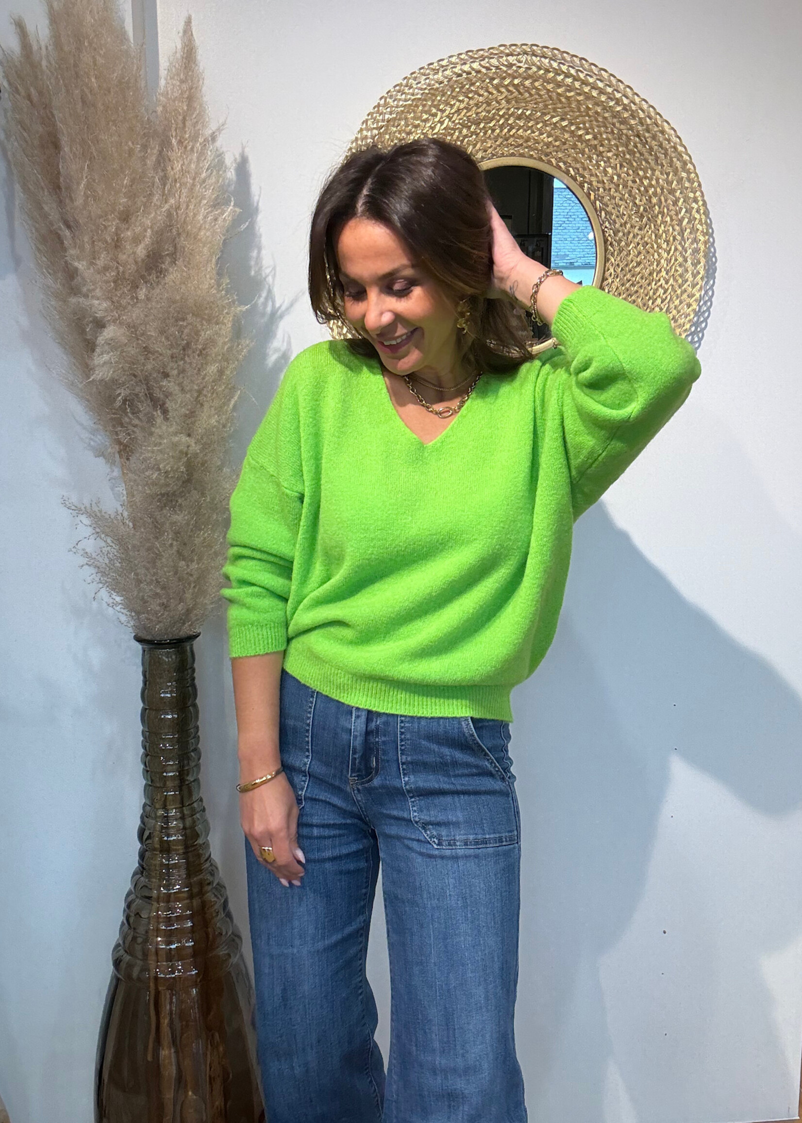 V-Hals Alpaca Trui - Zacht en Elegant