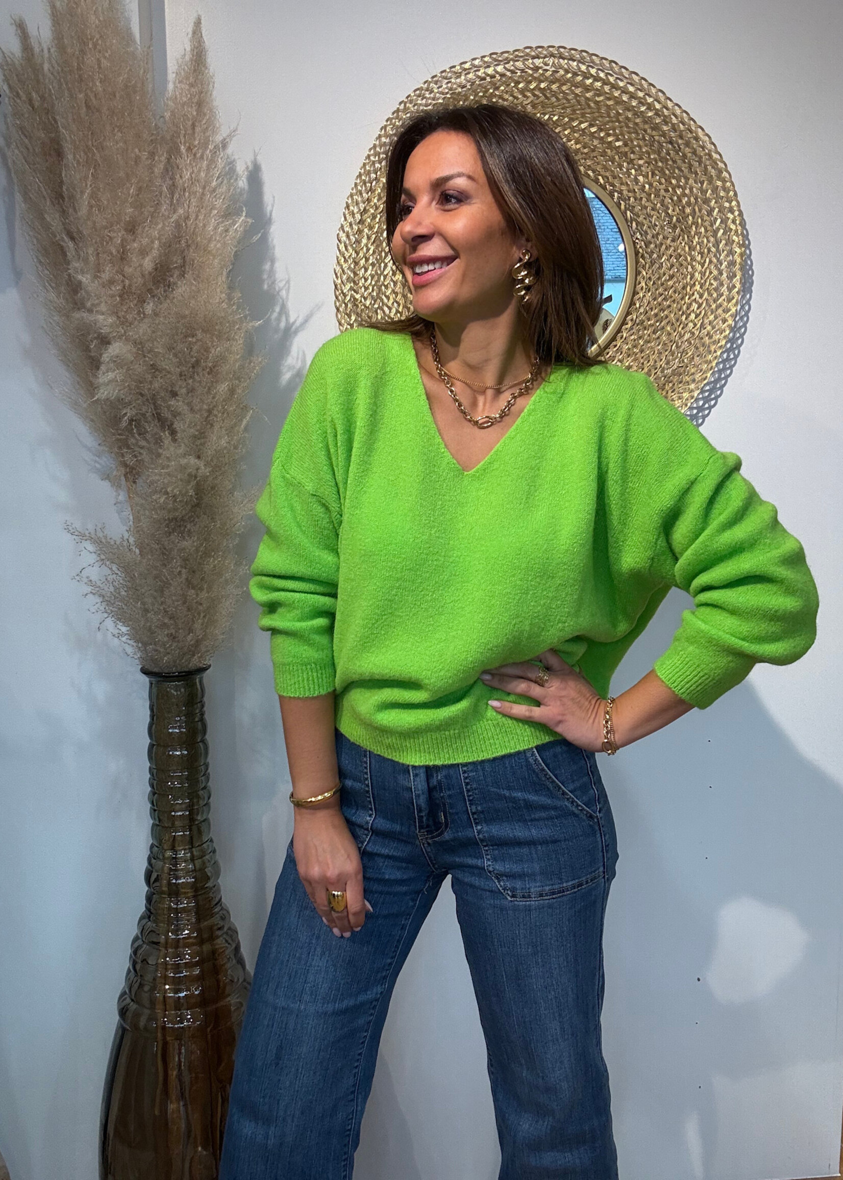 V-Hals Alpaca Trui - Zacht en Elegant