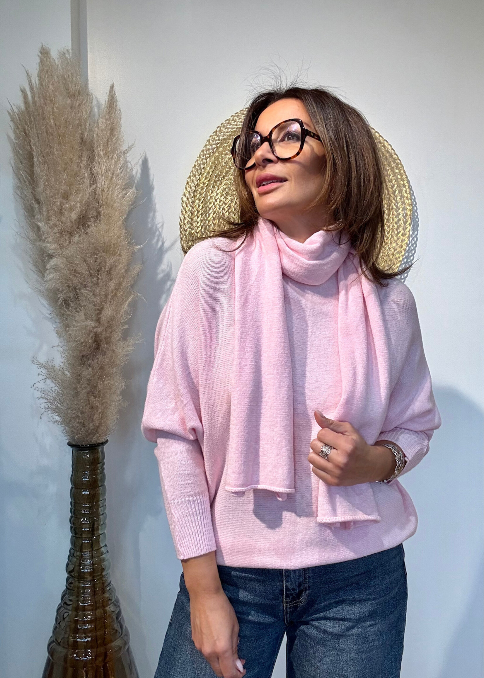 Pull Chauve-Souris avec Écharpe - Élégance Italienne