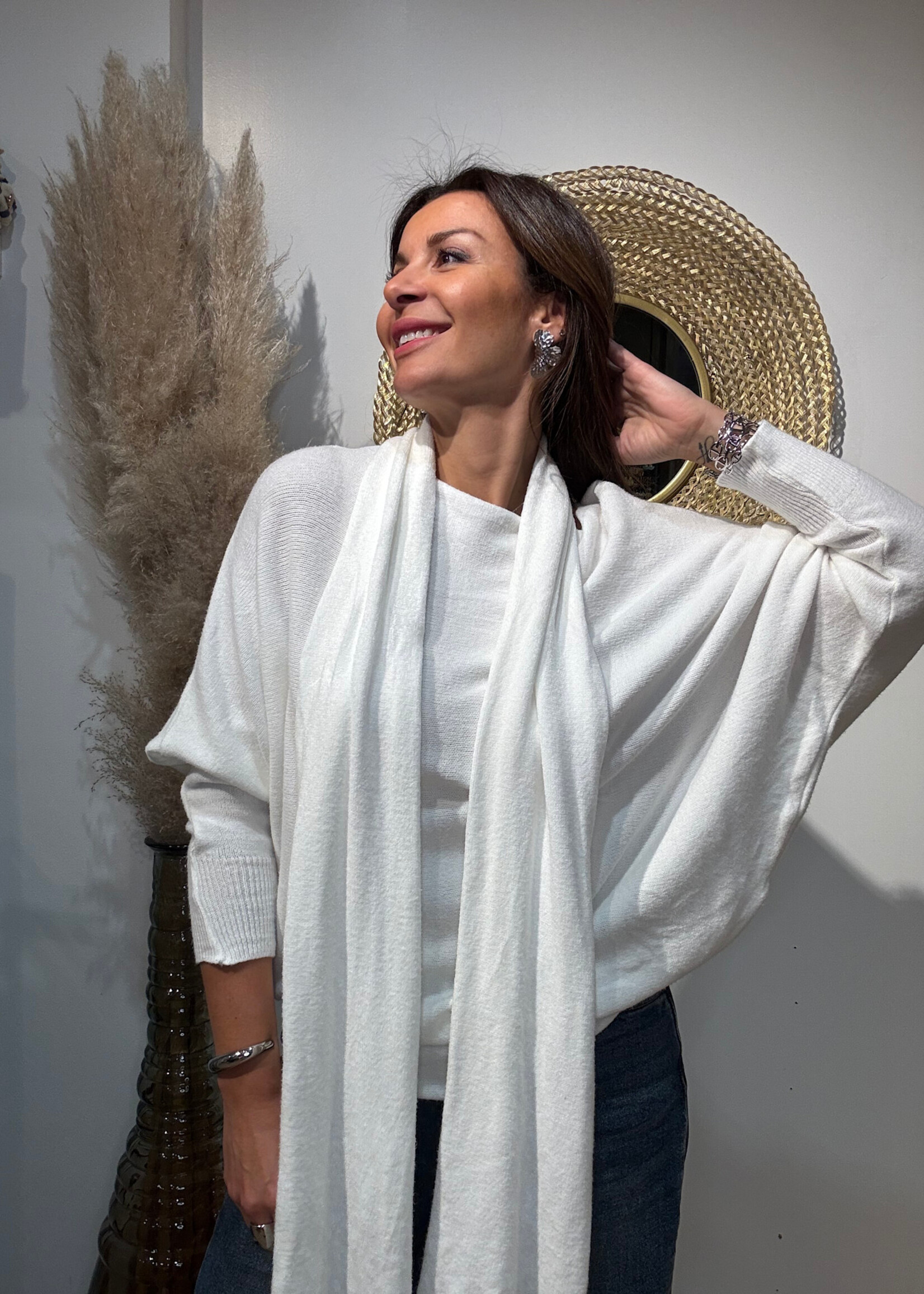 Pull Chauve-Souris avec Écharpe - Élégance Italienne