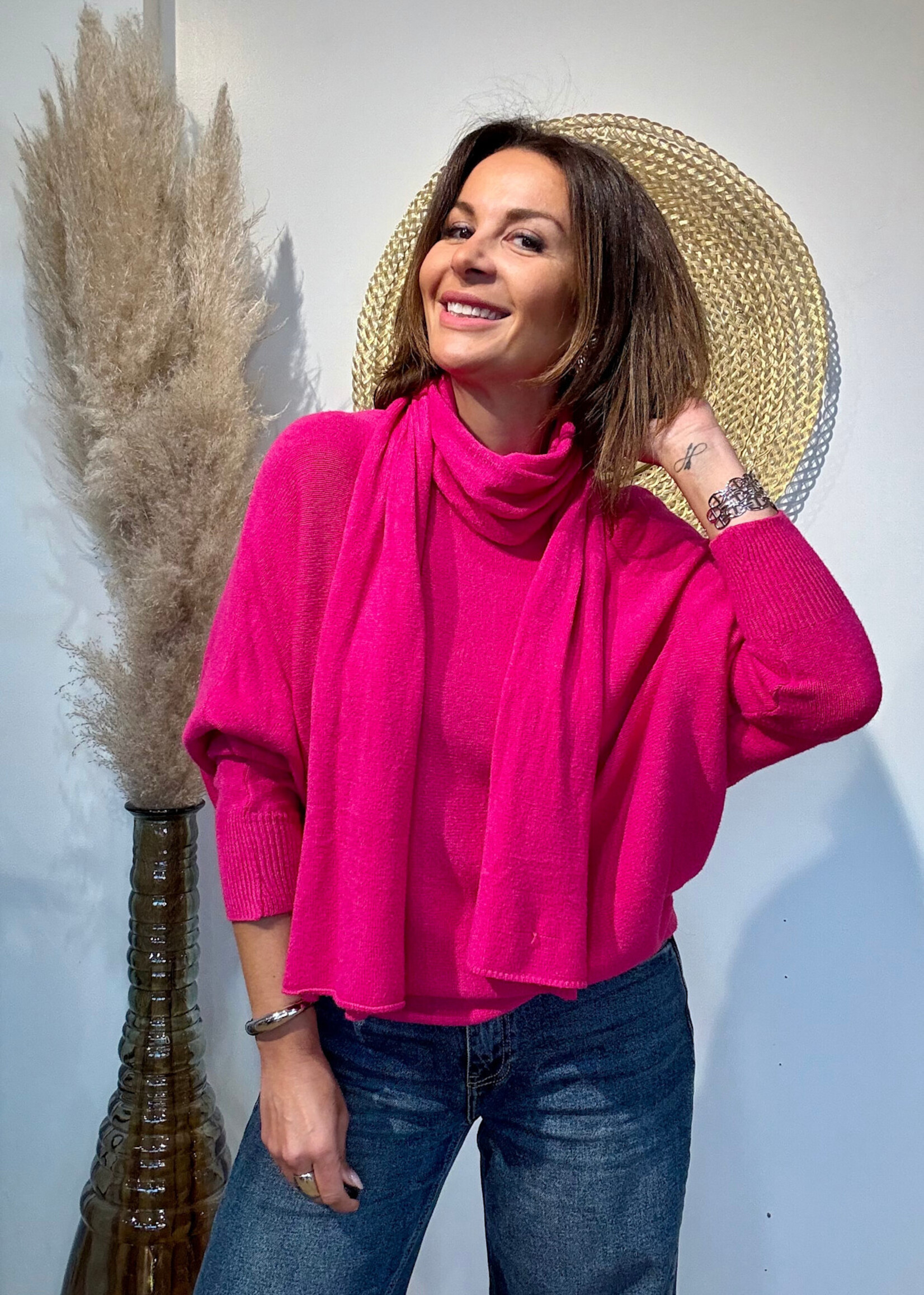 Pull Chauve-Souris avec Écharpe - Élégance Italienne