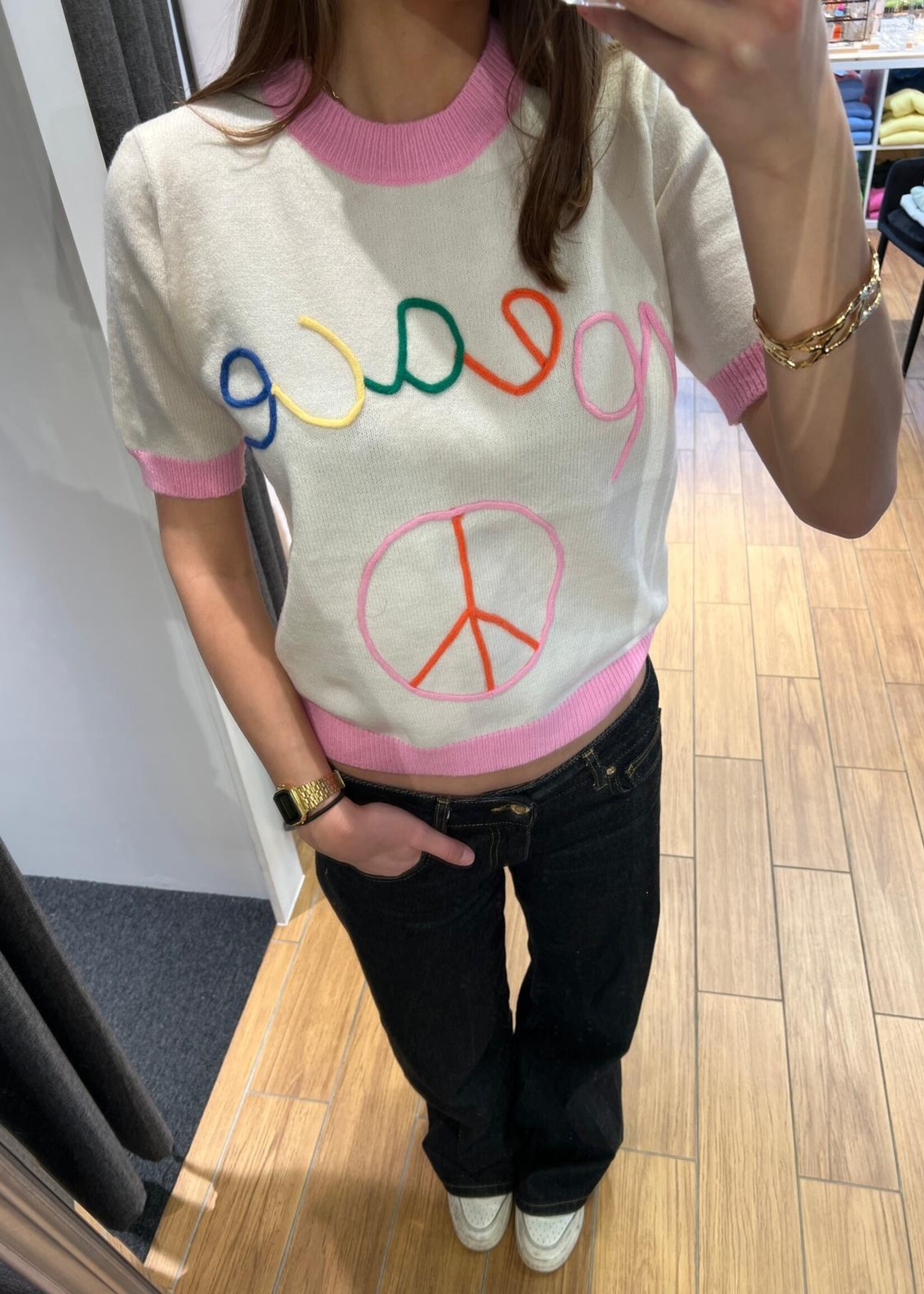 PULL PEACE COURTES MANCHES MULTICOLOR - ONE SIZE