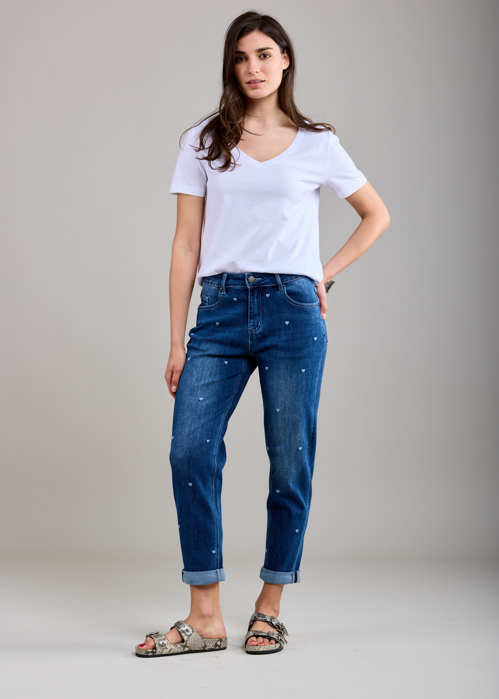 TOXIK3 JEAN BOY OURLET HARTJES GEBRODEERD - LOUKA
