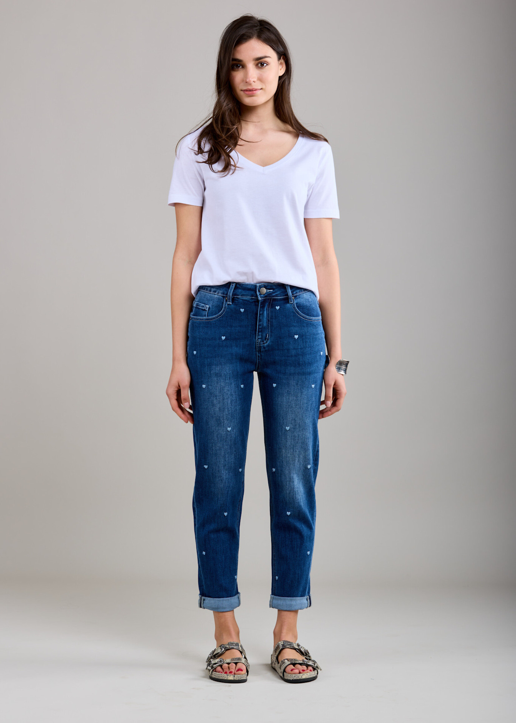 TOXIK3 JEAN BOY OURLET HARTJES GEBRODEERD - LOUKA