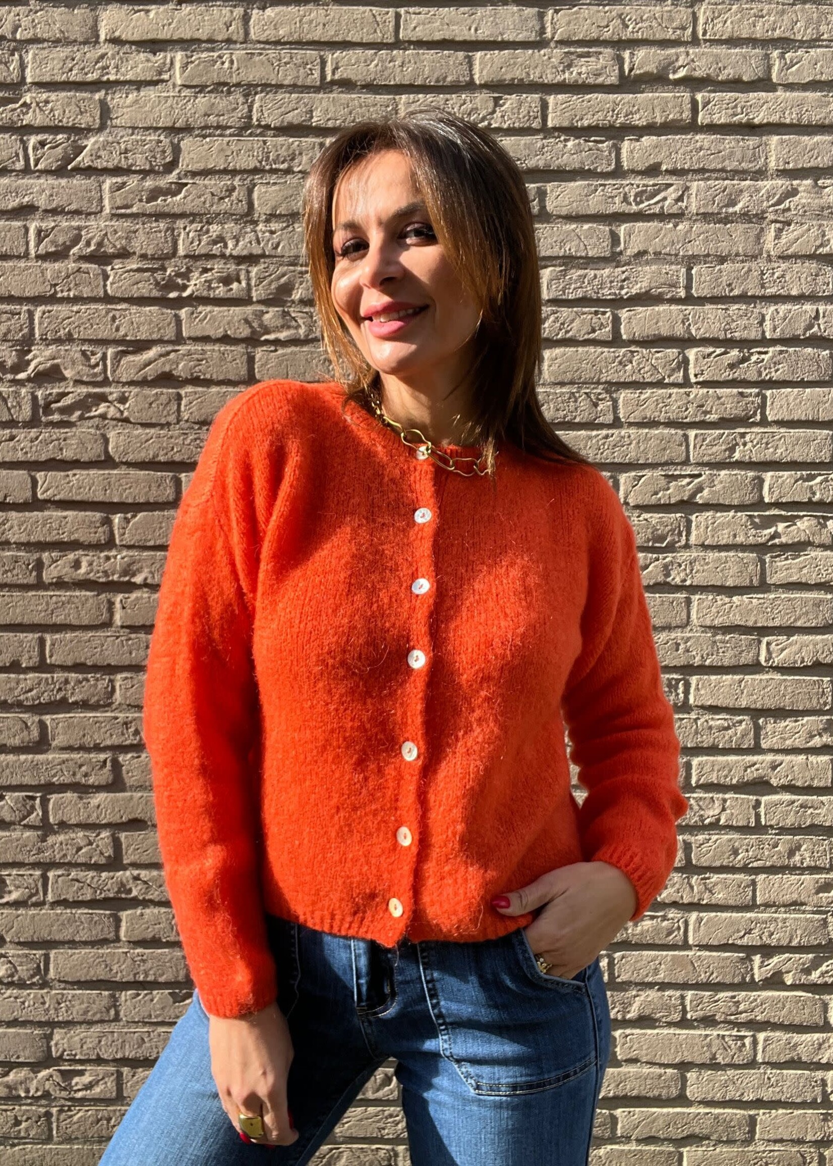 GILET MAXIMA A BOUTONS COL ROND