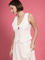 Mouwloos Safari Gilet met Knopen – Linnen Stijl & Comfort