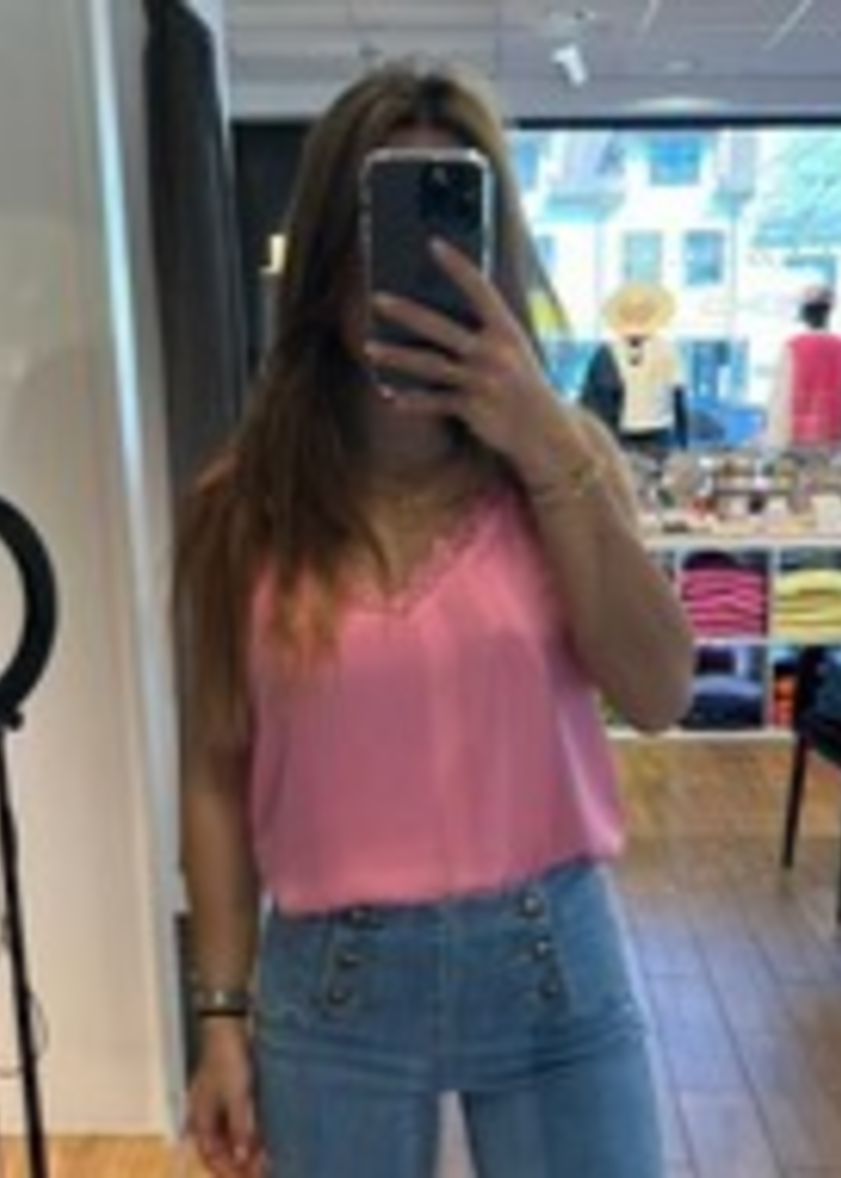 MAJOLICA ROZE TOP MJ MET KANT EN VERSTELBARE BANDJES