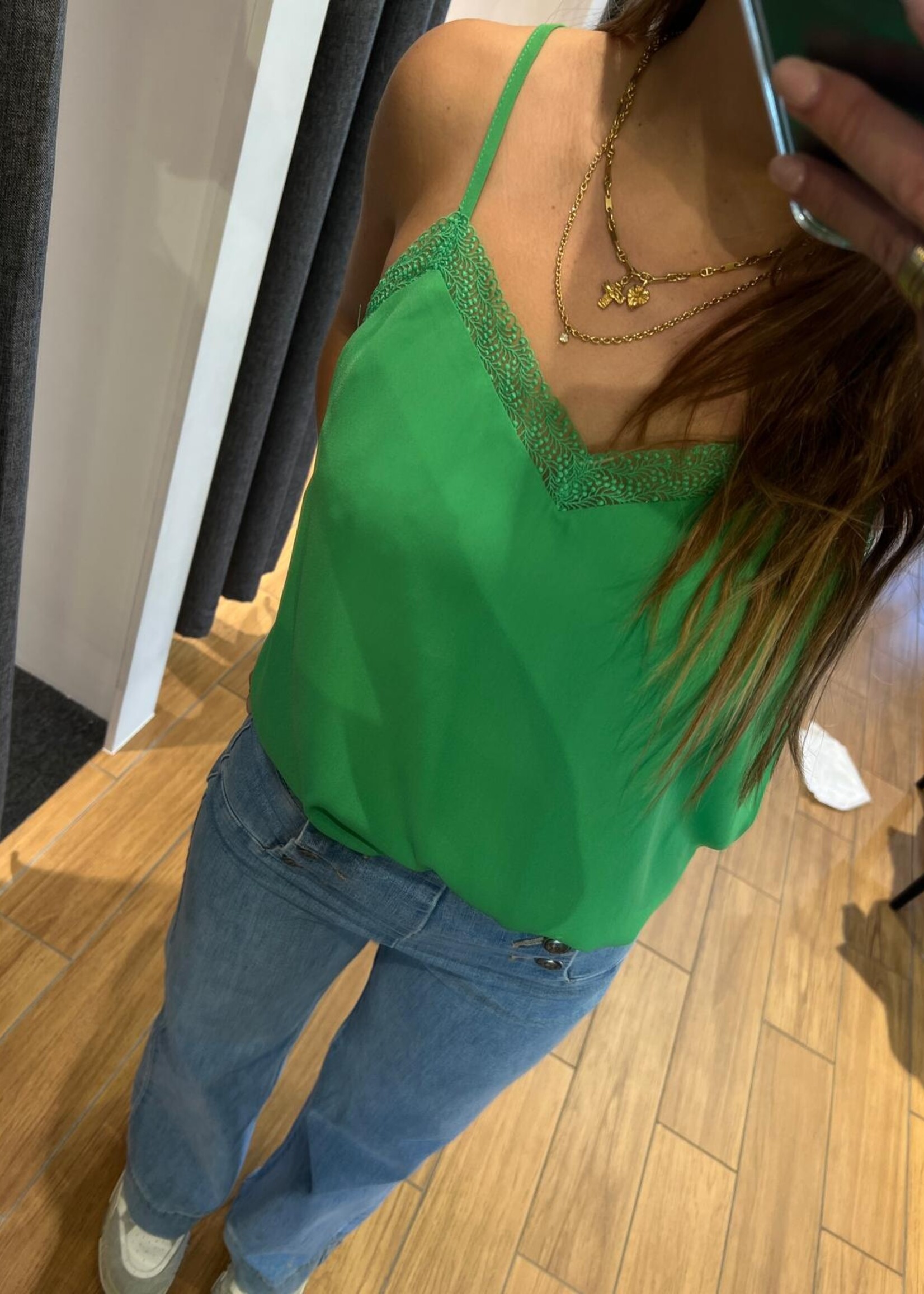 MAJOLICA GROENE TOP MJ DENTELLE VERSTELBARE BANDJES