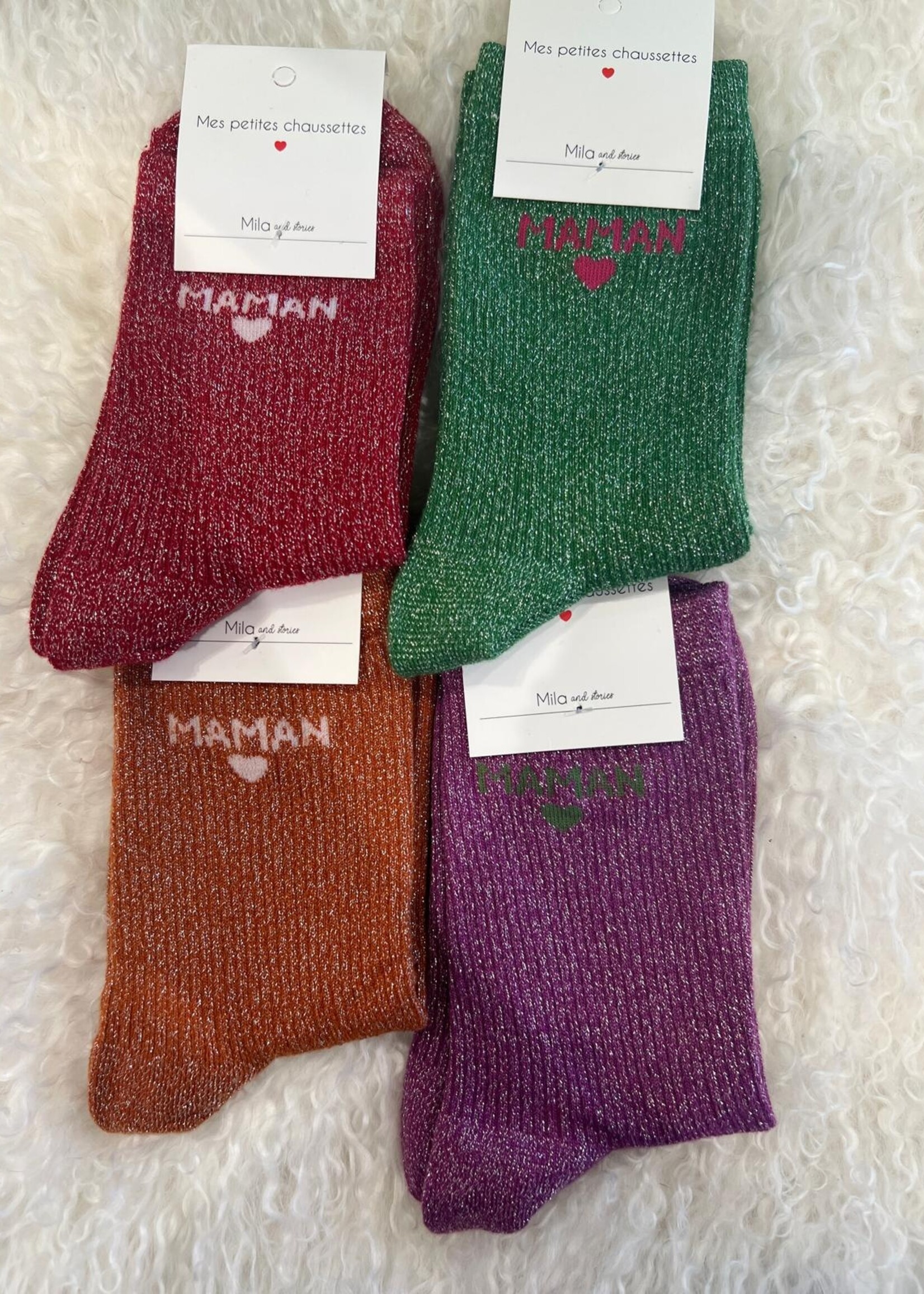 CHAUSSETTES MESSAGE PAILLETTÉ - ONE SIZE
