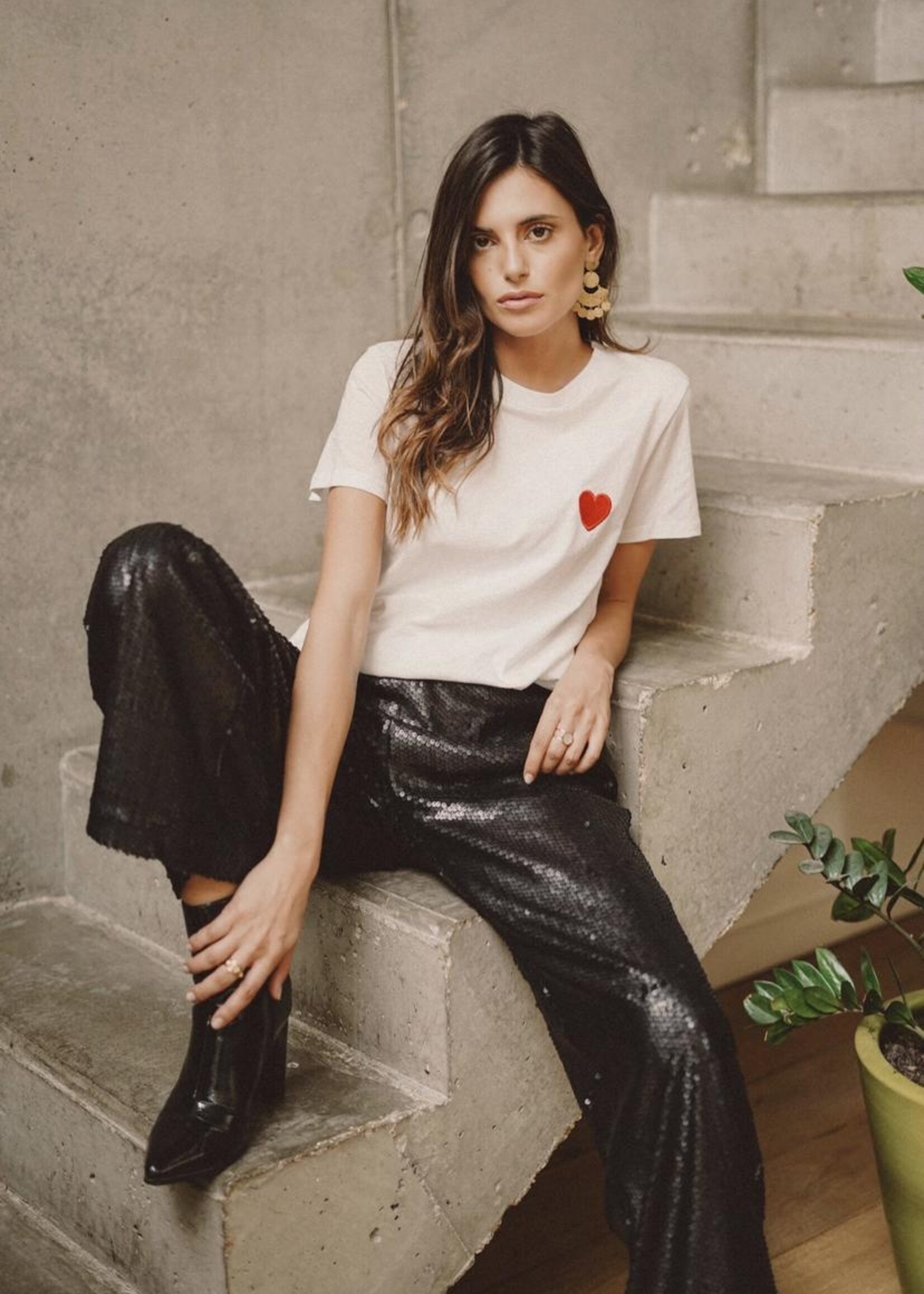 JUBYLEE TSHIRT A BRODERIE COEUR - COTON