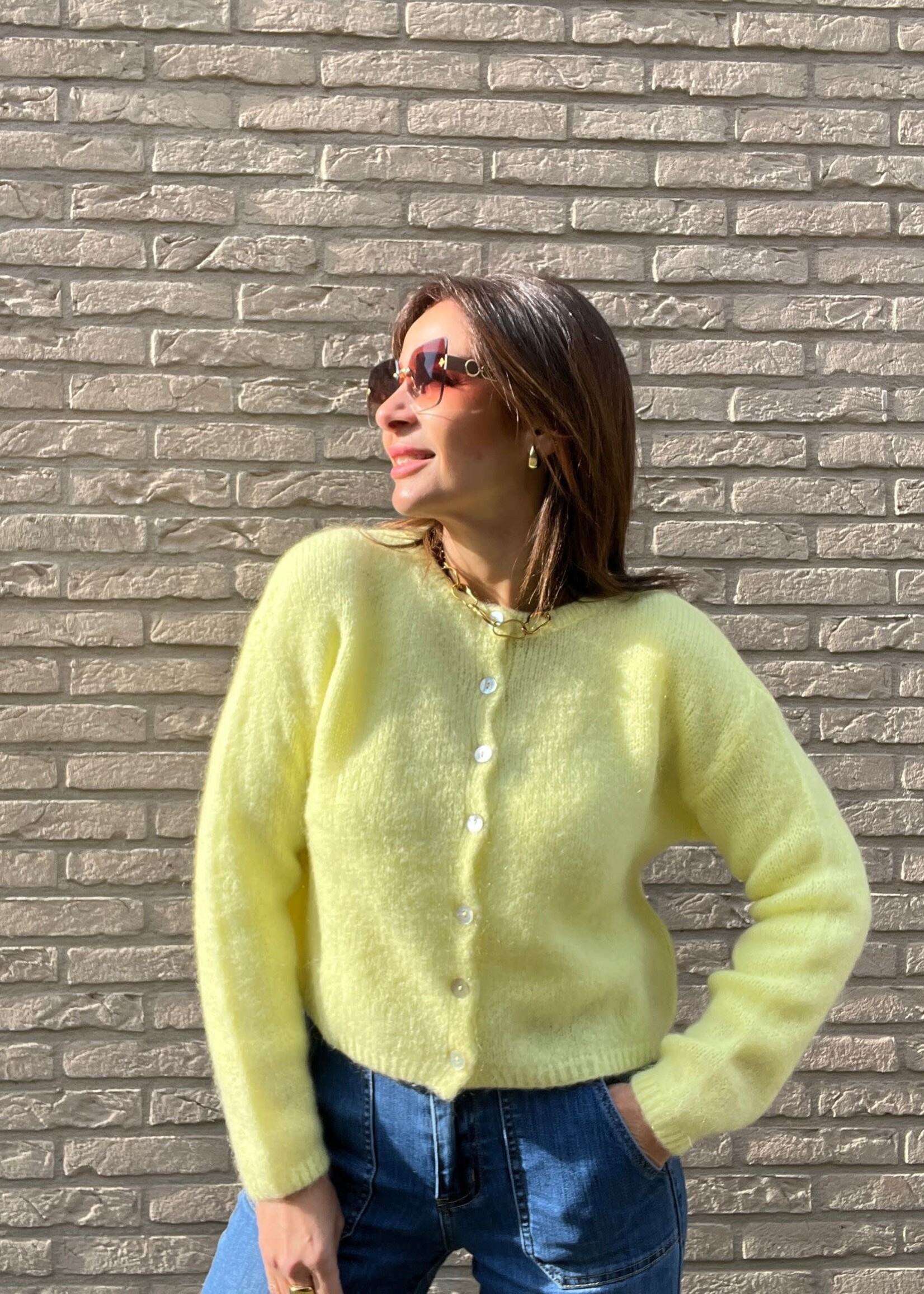 GILET MAXIMA A BOUTONS COL ROND