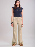 TOXIK3 UITLOPENDE JEANS MET GOUDEN KNOPEN