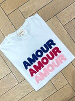 JUBYLEE TSHIRT GEBRODEERD AMOUR  BLUE/PINK