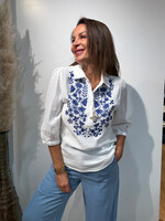 TUNIEK ELEONORE GEBRODEERD BLUE