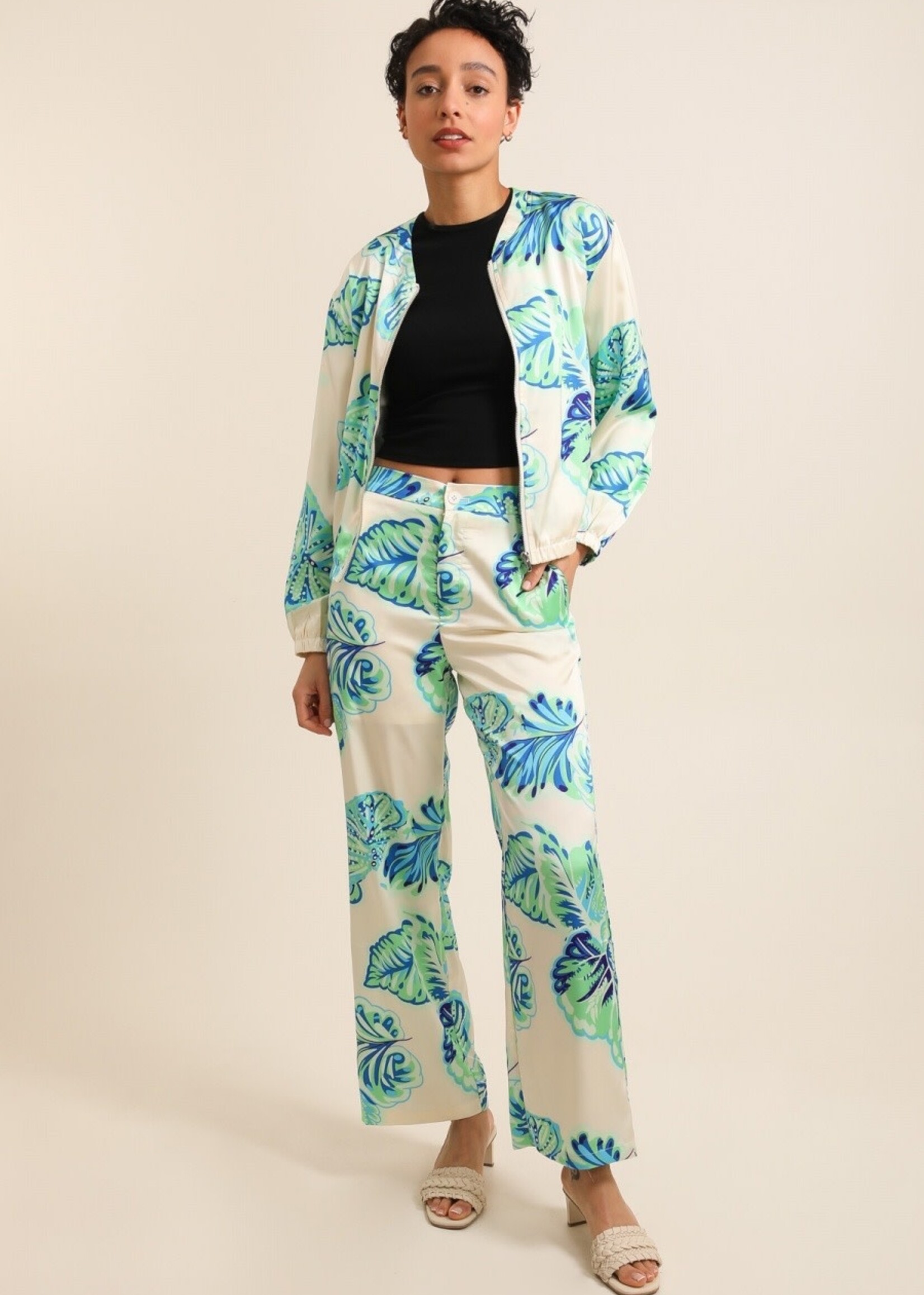 BROEK ESTER SATIJN MET PRINT