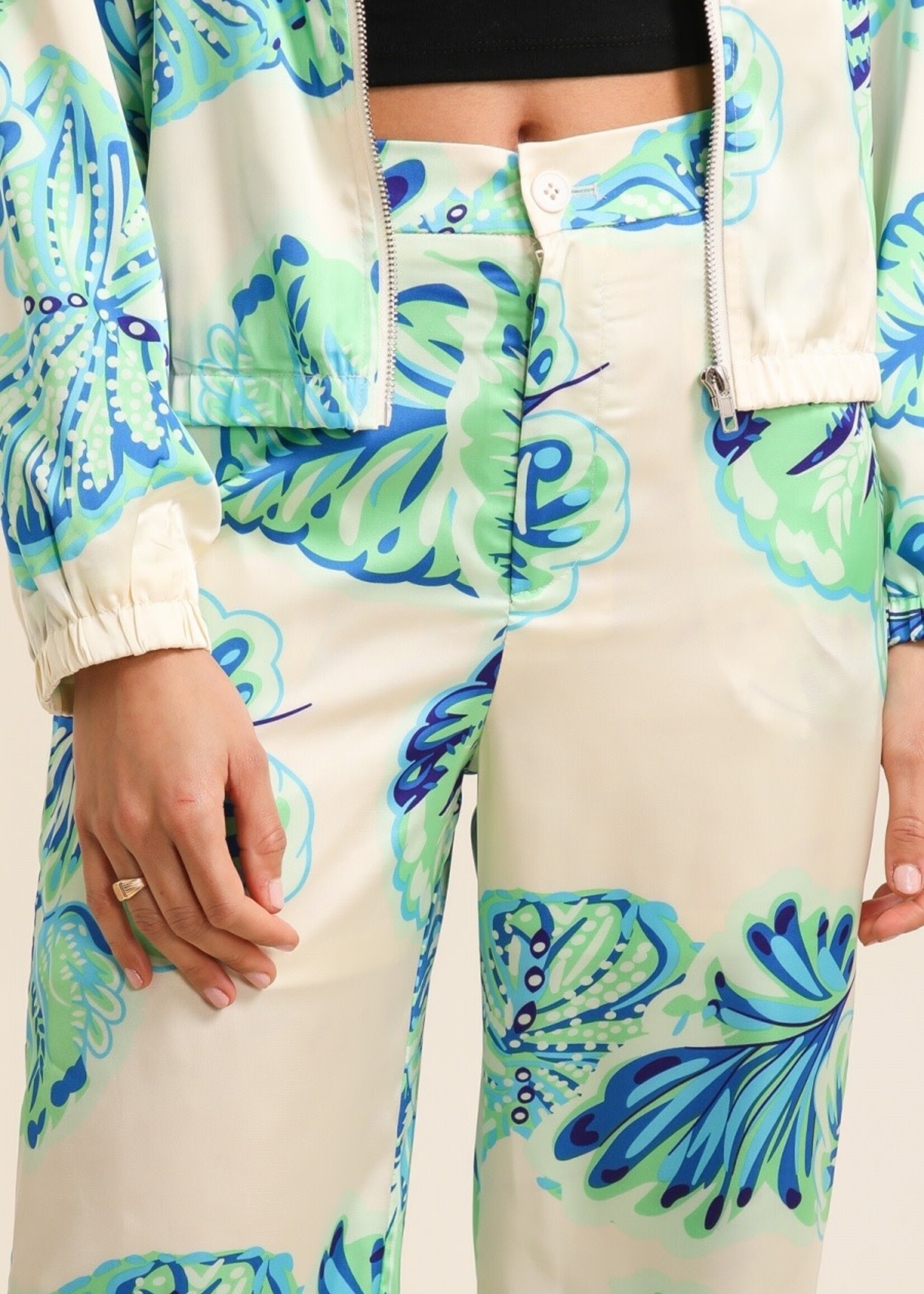 PANTALON ESTER SATINÉ A MOTIFS