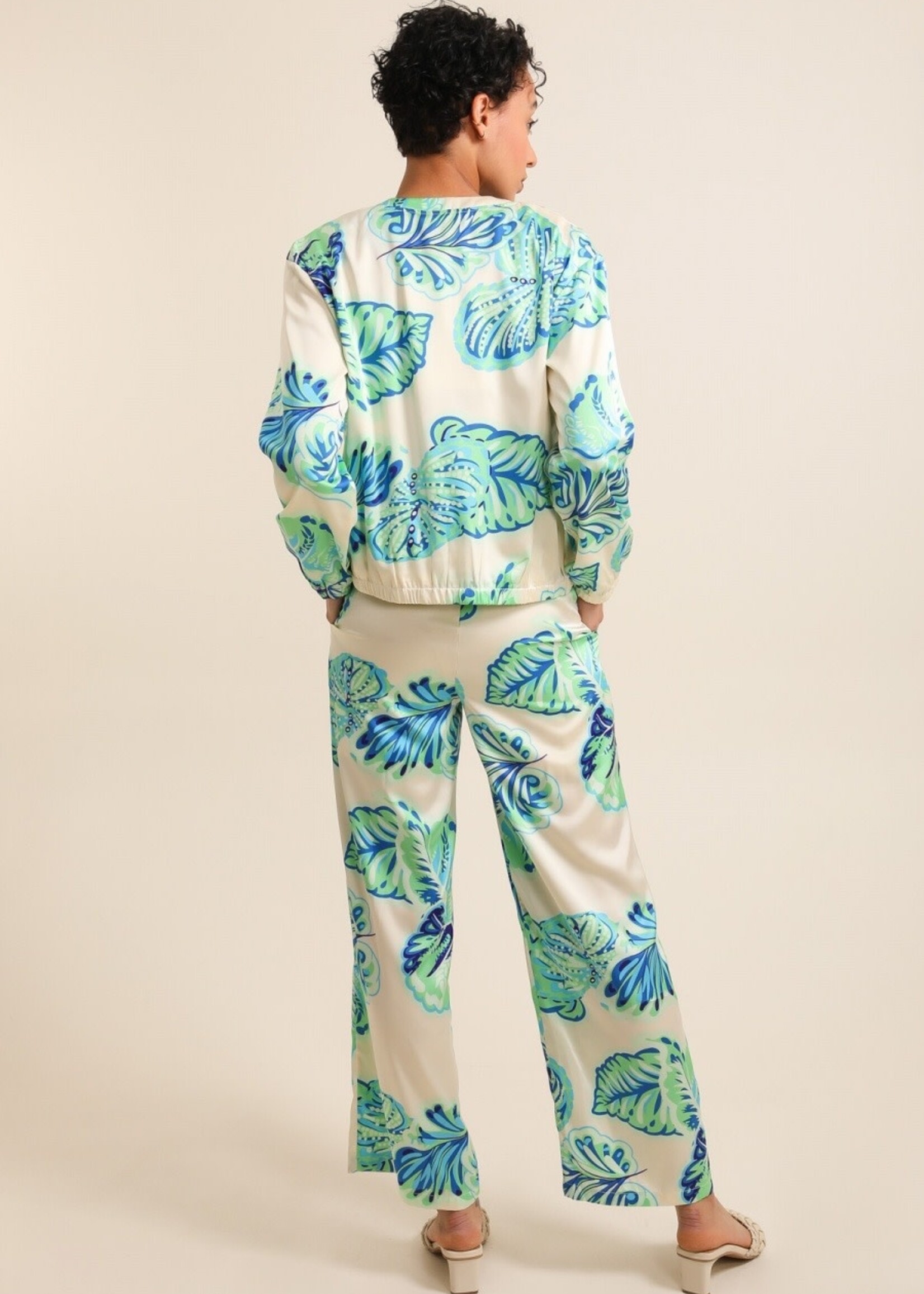 PANTALON ESTER SATINÉ A MOTIFS