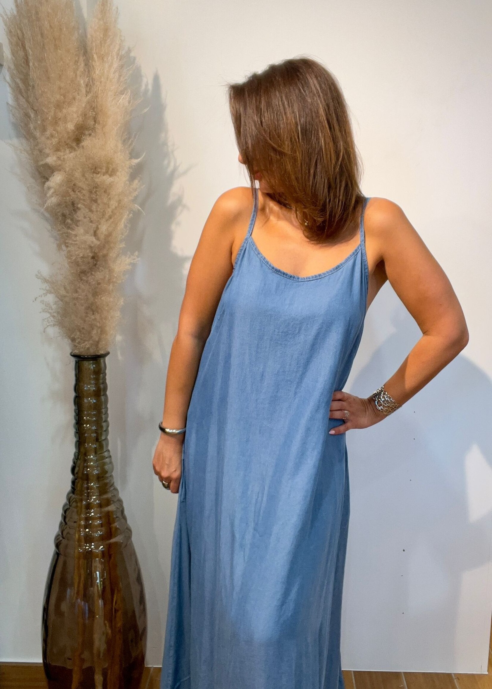 terra di siena ROBE JEAN LONGUE FINES BRETELLES - ONE SIZE