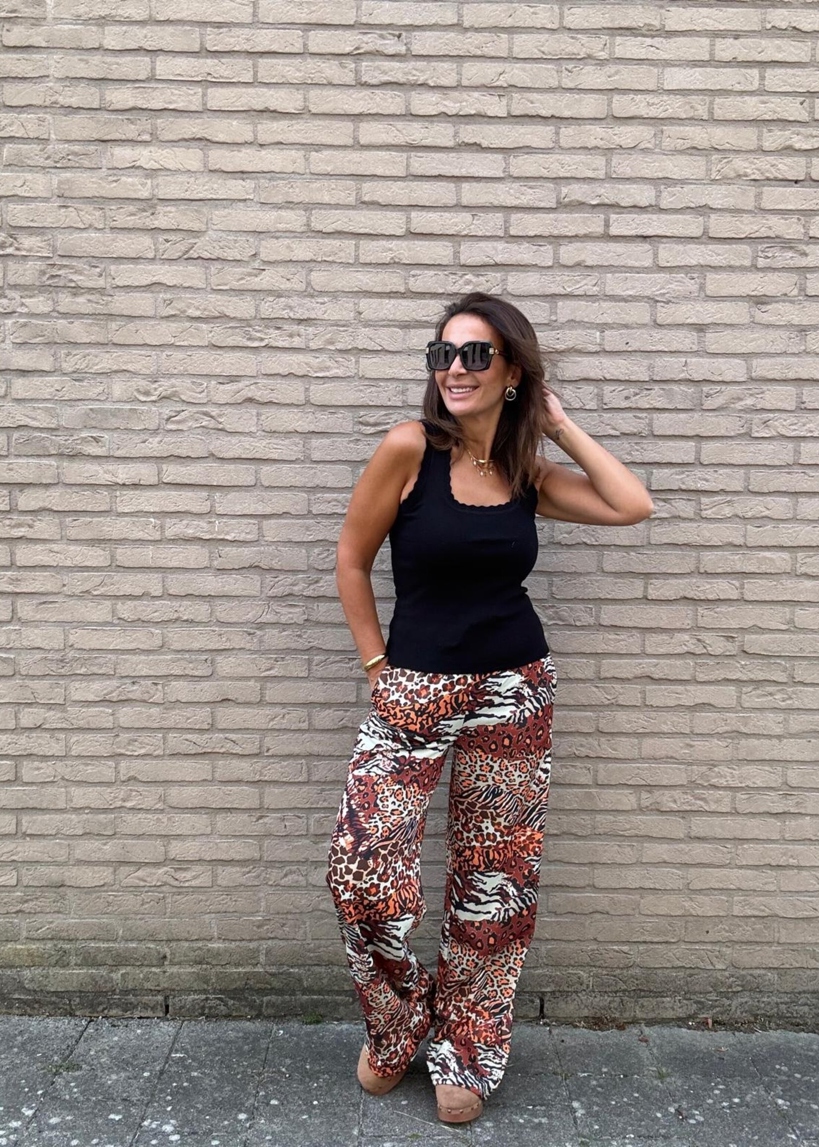 TOXIK3 BEDRUKTE BROEK MET ELASTISCHE TAILLE